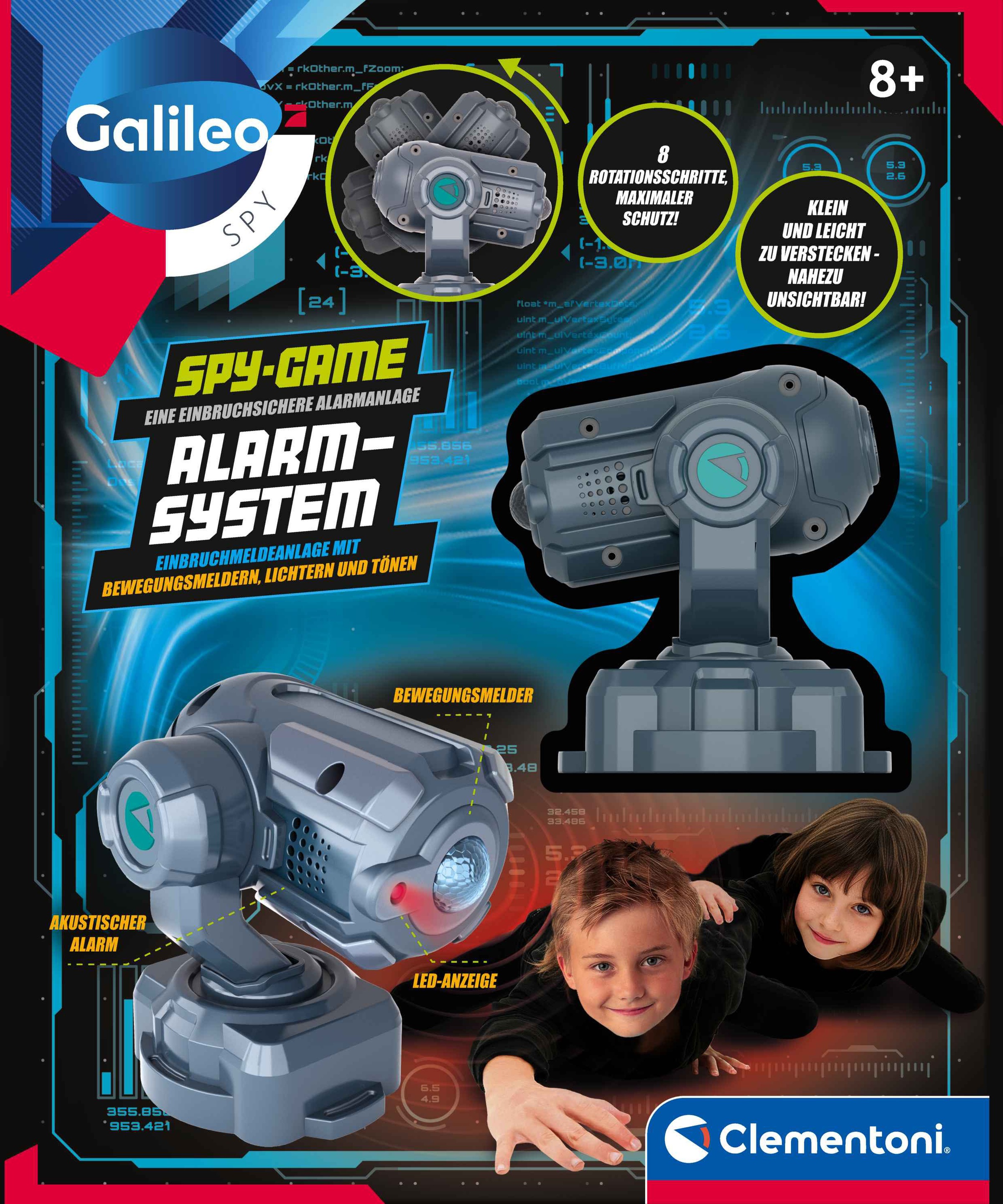 Clementoni® Experimentierkasten »Galileo Spy, Alarm-System« mit Bewegungsmelder, Lampe und Alarmsirene
