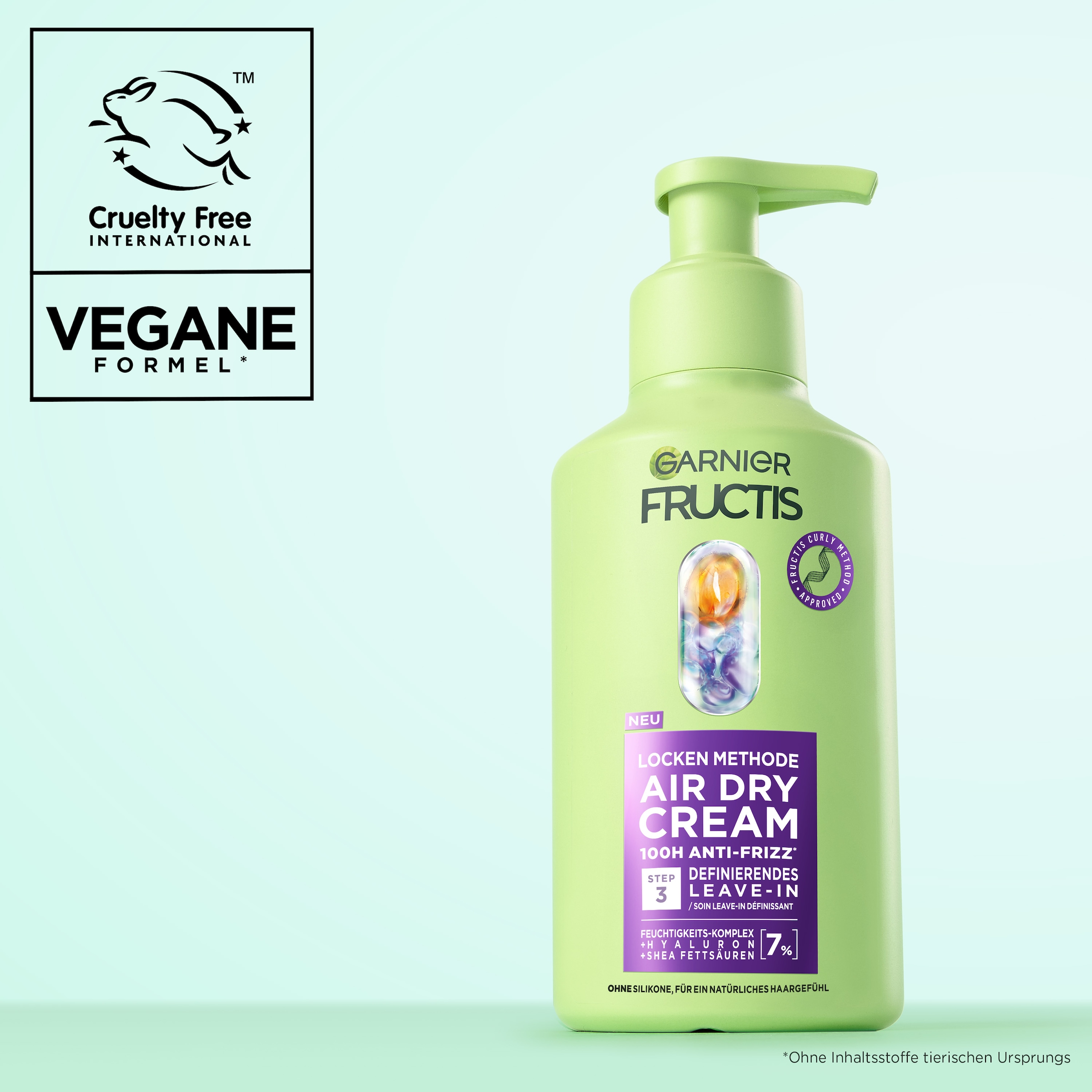 GARNIER Leave-in Pflege »LOCKEN METHODE AIR DRY CREAM« für lockiges Haar, mit Frizz-Kontrolle bis zu 100 Stunden