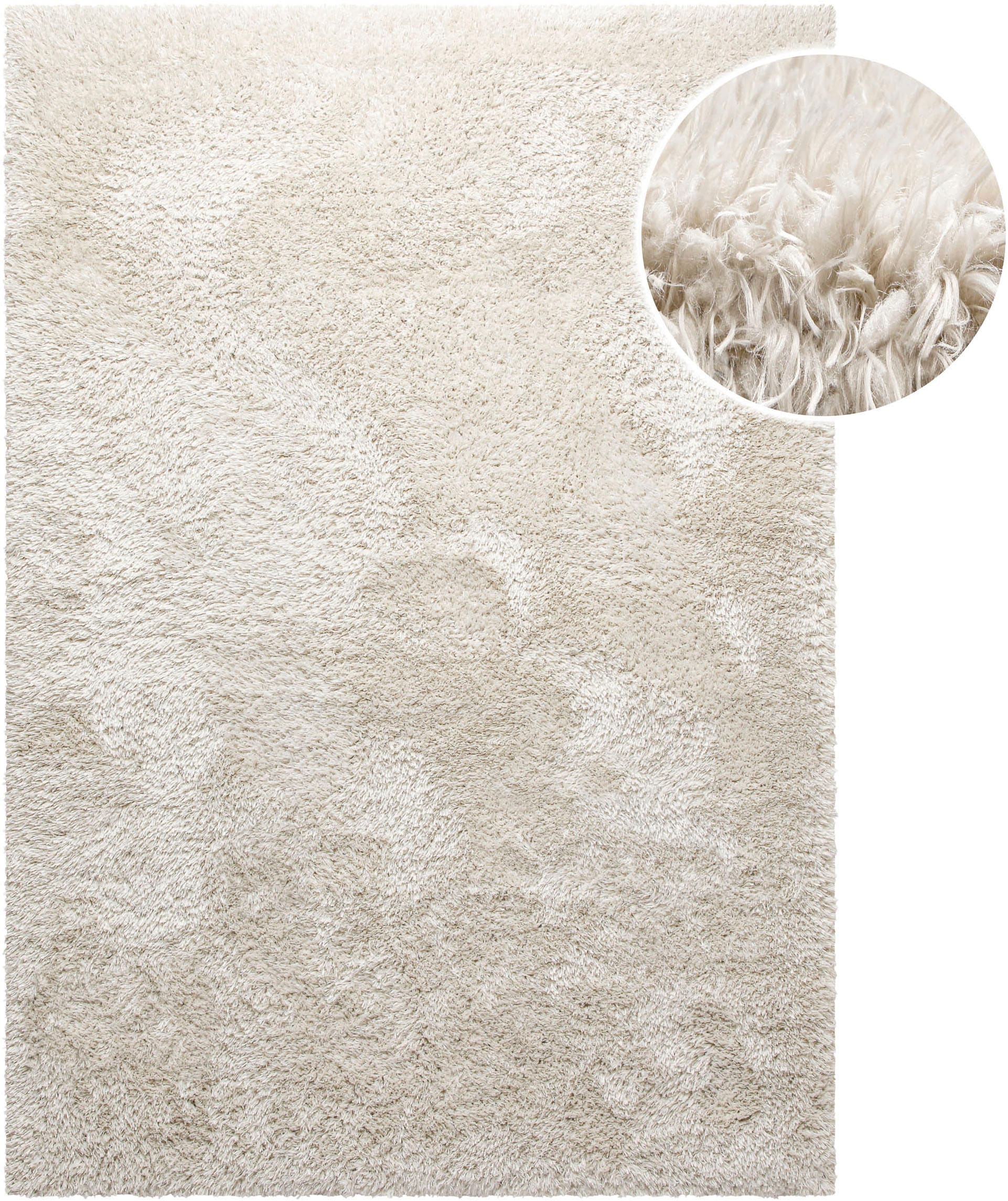 Homie Living Hochflor-Teppich "Matteo HL-0961" rechteckig 50 mm Höhe 100% recyceltem PET, Langflor, Shaggy, Wohnzimmer