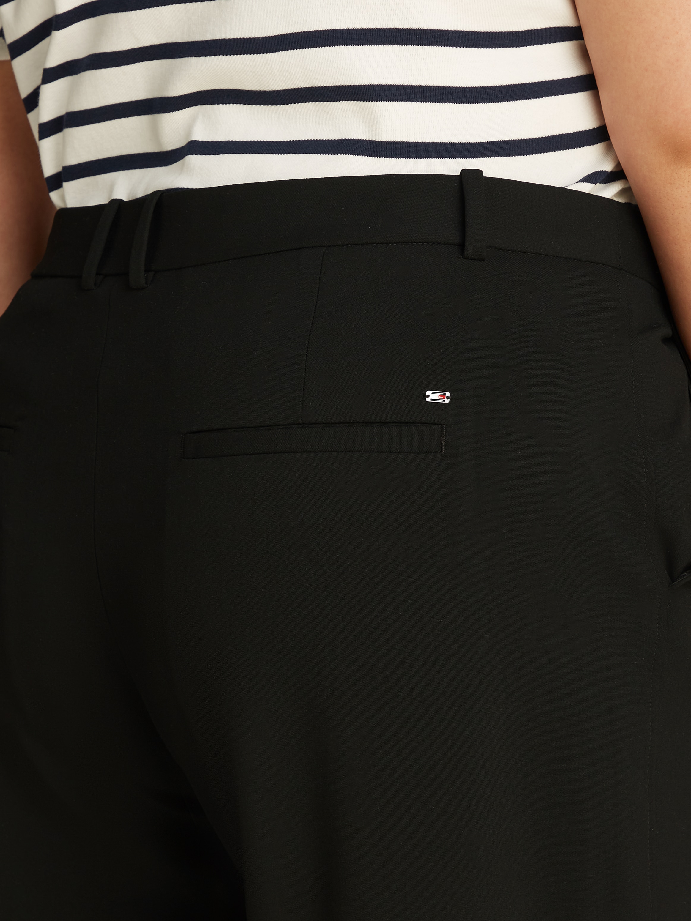 Tommy Hilfiger Curve Culotte »CRV LW BI-STRETCH WIDE CROP PNT«, in Großen Größen, cropped, Logostickerei