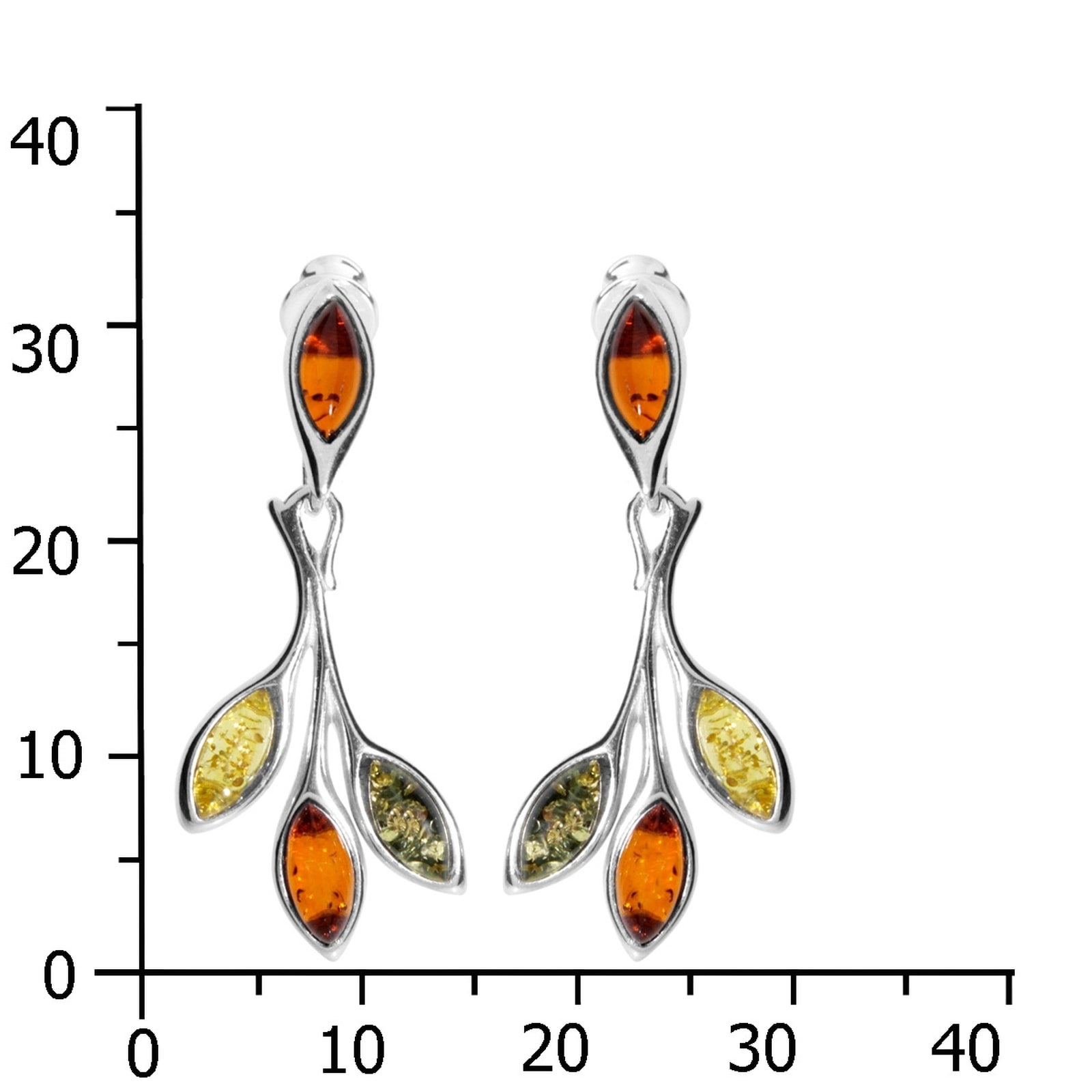 OSTSEE-SCHMUCK Paar Ohrhänger »- Smilla-Lotta - Silber 925/000 - Bernstein«