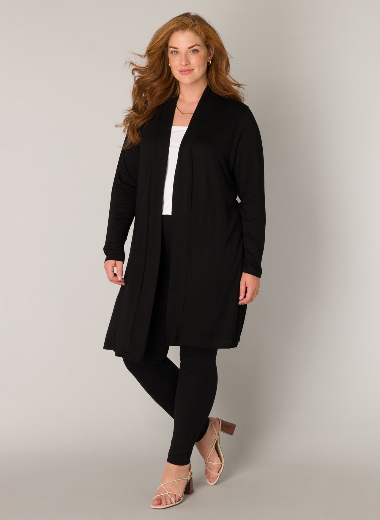 Base Level Curvy Longstrickjacke "Ayla Long" Figurumspielende, weiche Stric günstig online kaufen