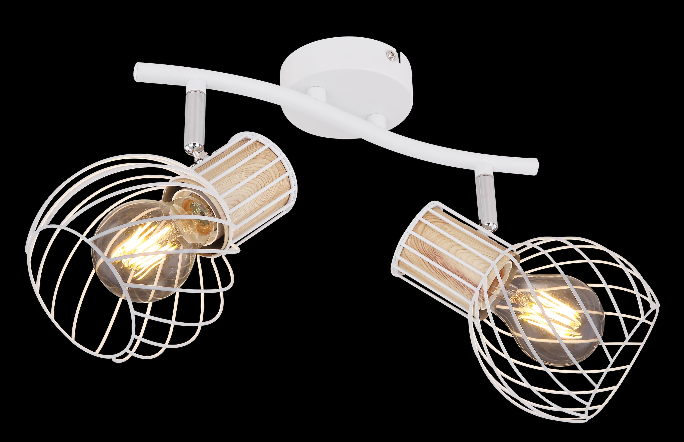 GLOBO LIGHTING Deckenstrahler »LUISE«, Leuchtmittel E27 | ohne Leuchtmittel, Deckenstrahler/weiß/holzoptik/Flur/Wohnzimmer