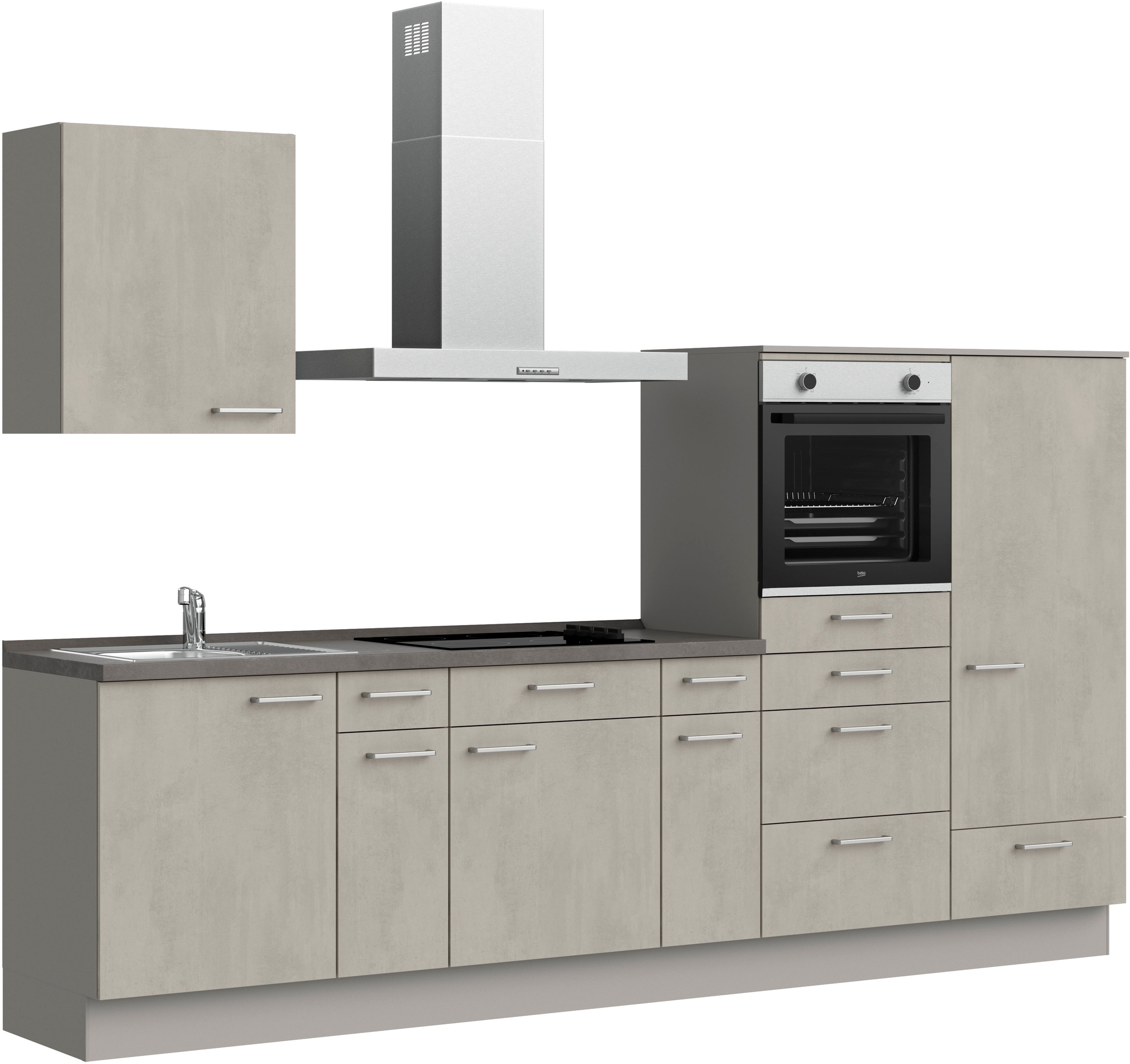 nobilia® Küchenzeile »"Riva I"«, vormontiert, Ausrichtung wählbar, Breite 300 cm, wahlw. mit E-Geräten