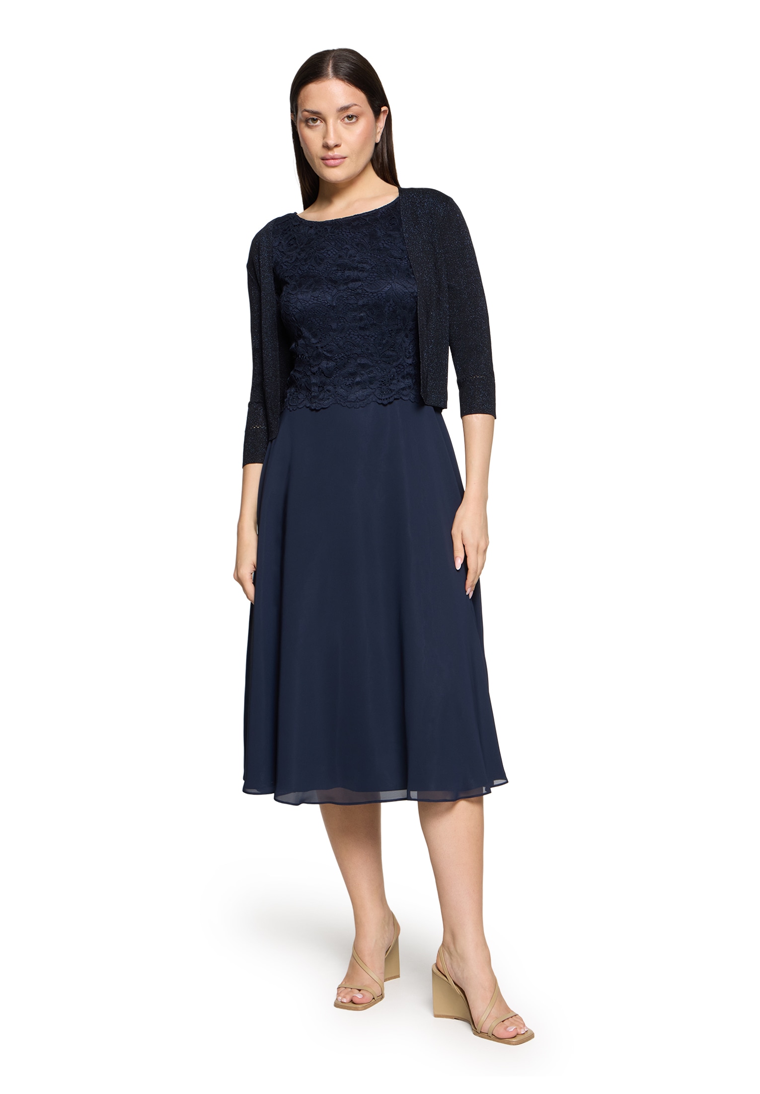 Vera Mont Strickjacke »Damen Strickbolero ohne Verschluss« 1 Stk. tlg. Glitzer