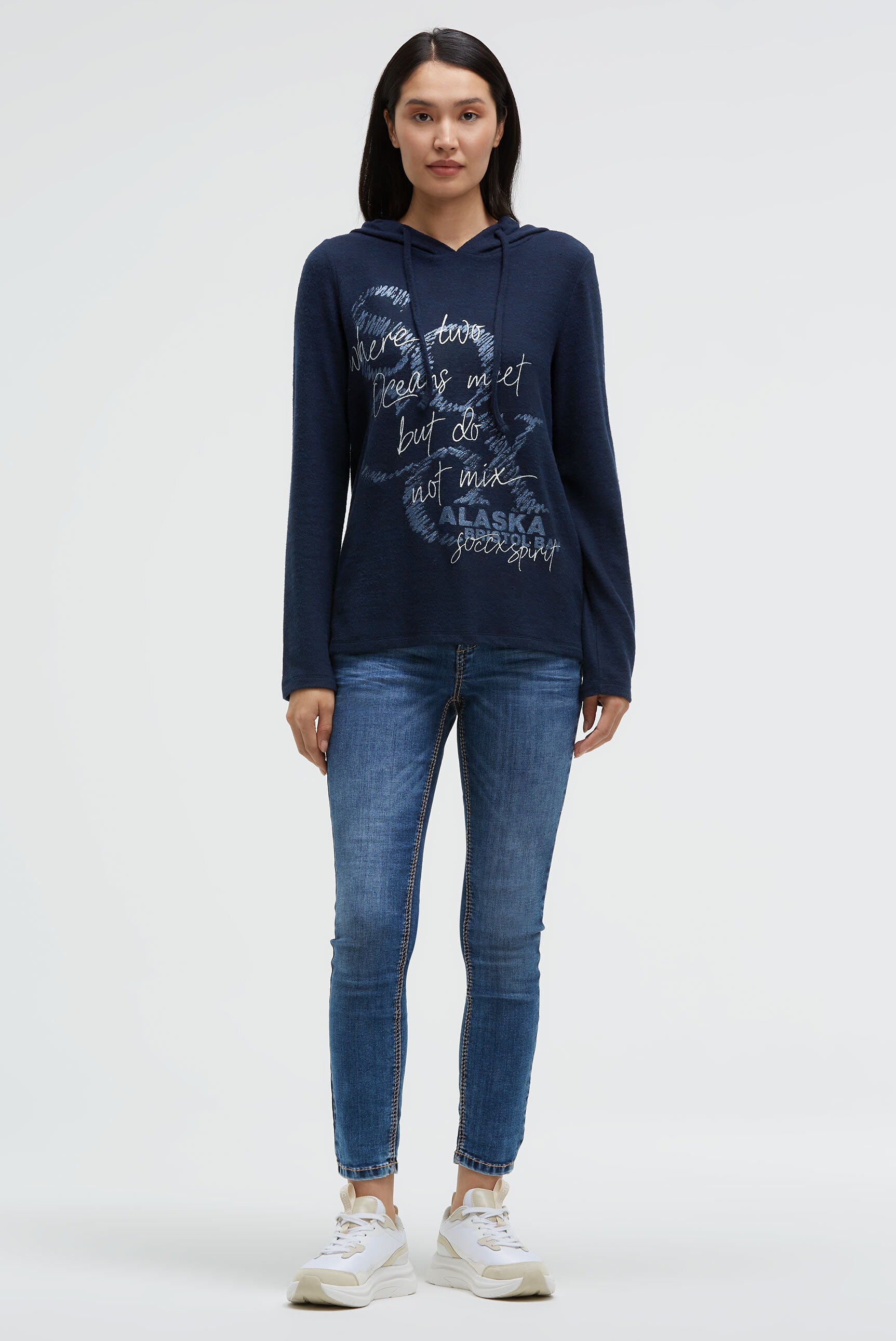 SOCCX Kapuzenpullover aus Flauschstrick