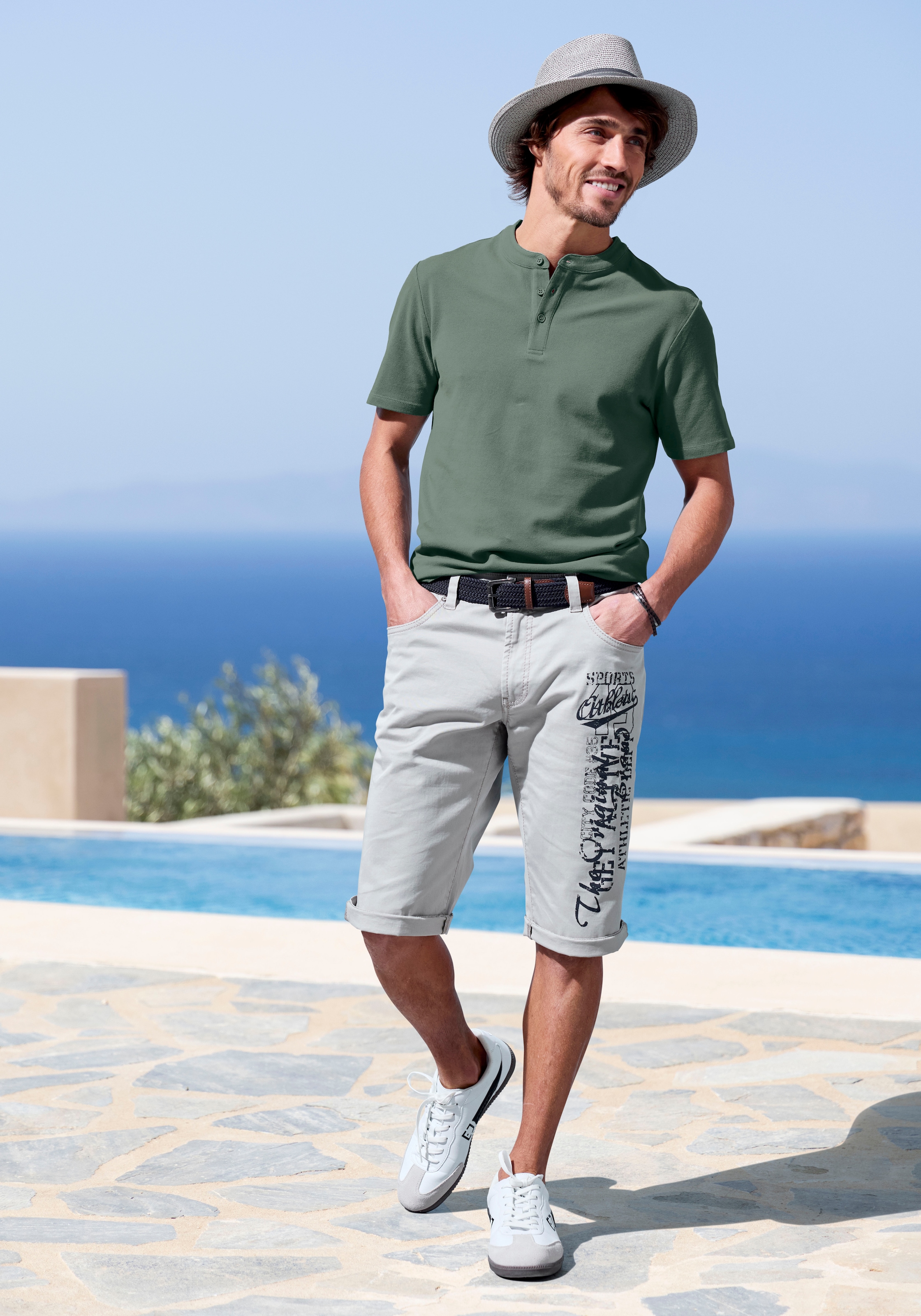 John Devin Poloshirt »mit Stehkragen,«, Regular-Fit, aus Baumwoll-Piqué