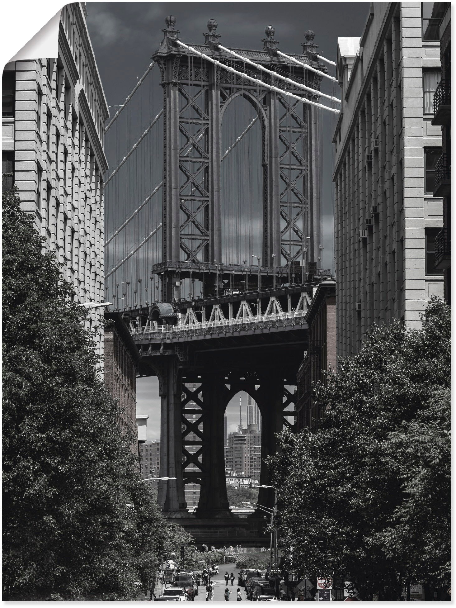 Artland Poster "New York Manhattan Bridge II", Amerika, (1 St.), als Alubild, Leinwandbild, Wandaufkleber oder Poster in