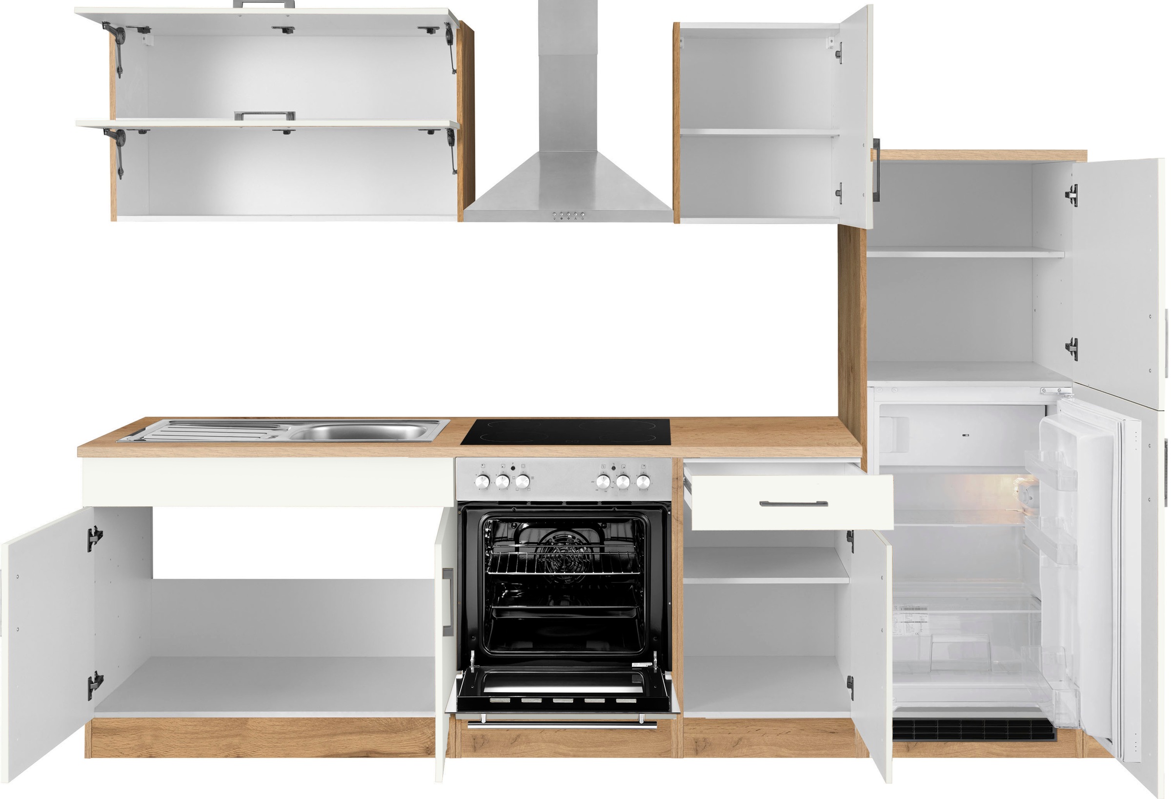 KOCHSTATION Küchenzeile »KS-Colmar«, mit E-Geräten, Breite 270 cm