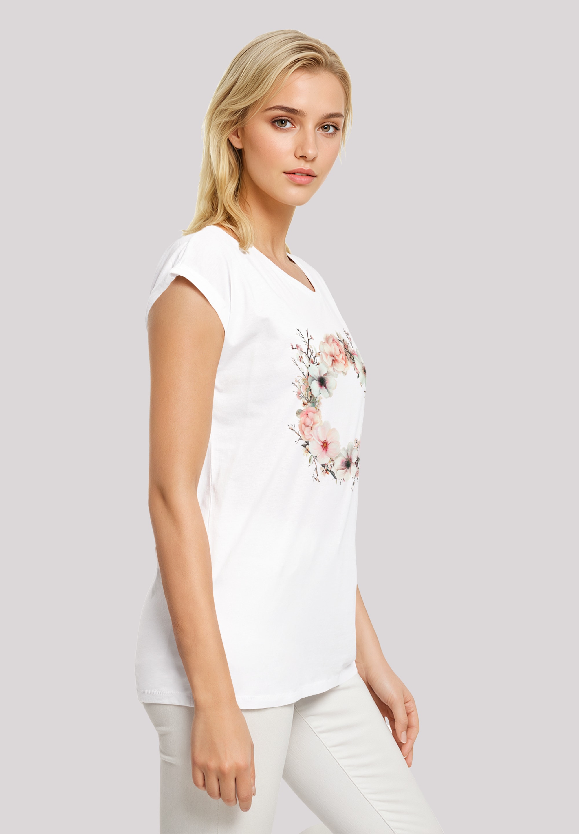 F4NT4STIC T-Shirt »Rosa Blumenkranz«, Premium Qualität
