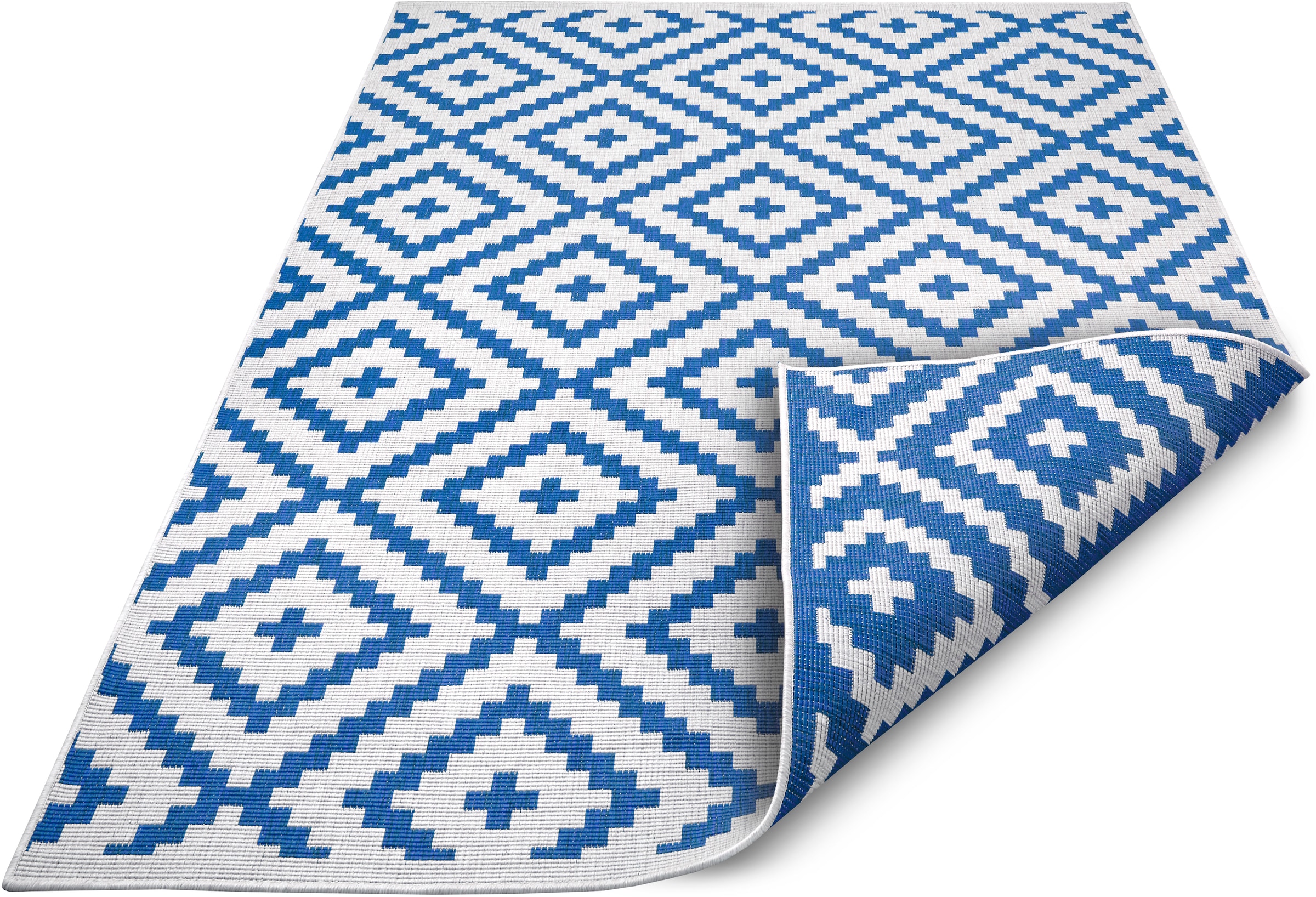 my home Teppich »Ronda Wendeteppich«, rechteckig, 5 mm Höhe, Sisal-Optik, Flachgewebe, In- und Outdoor, geometrisches Boho Design