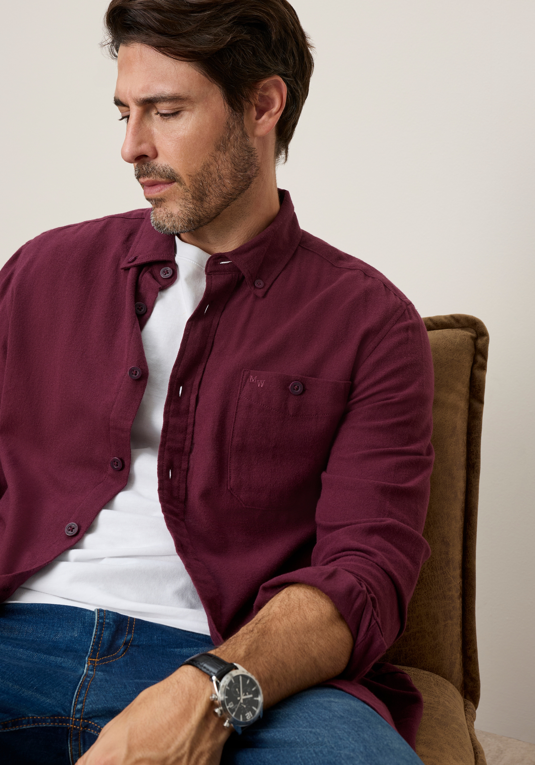 Man's World Flanellhemd »Zeitlos. Vielseitig. Immer passend« Regular Fit, Die weiche Flanellqualität bietet hohen Komfort