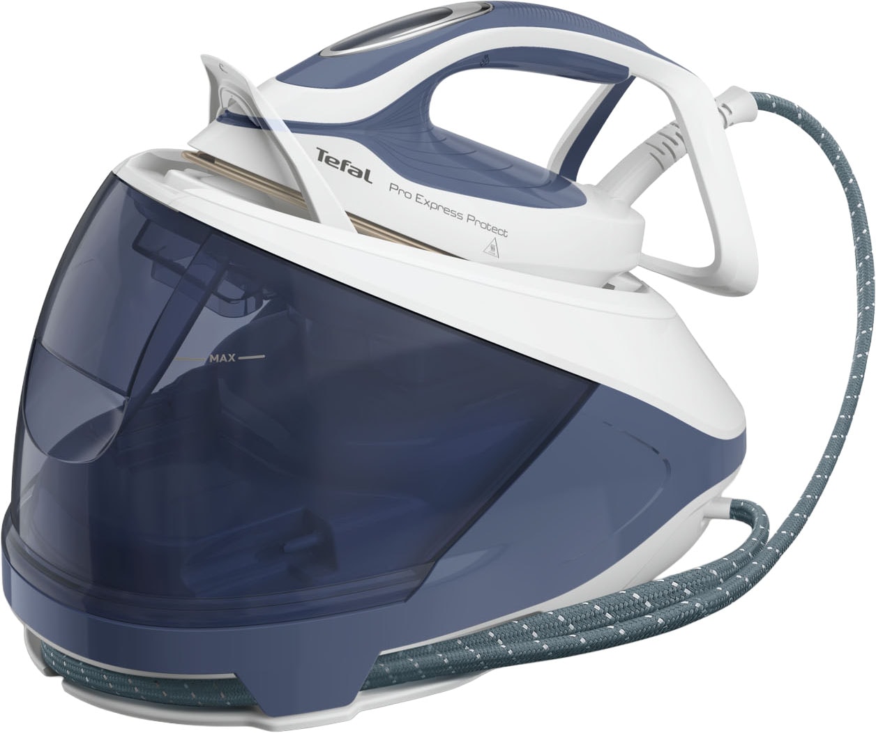 Tefal Dampfbügelstation "GV9225 Pro Express Protect mit 550 g/min Boost Dampfstoß" 1.800 ml Wassertank Durilium AirGlide Ultra Thin, Protect System gegen Wasserflecken