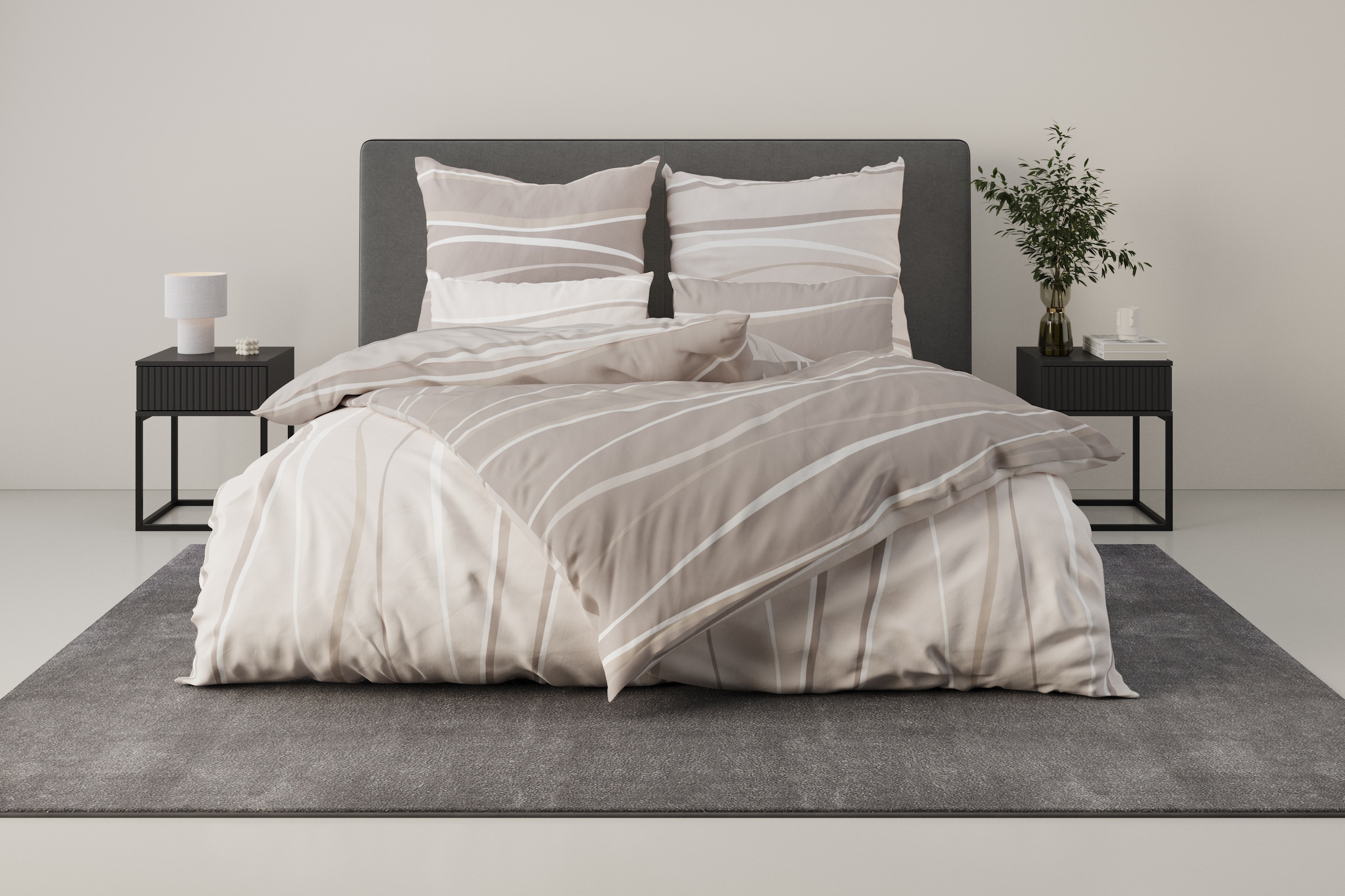 OTTO home Wendebettwäsche »Alvara« 2 Stk. in Gr. 135x200 oder 155x220 cm, 100% Baumwolle, grafisches Motiv