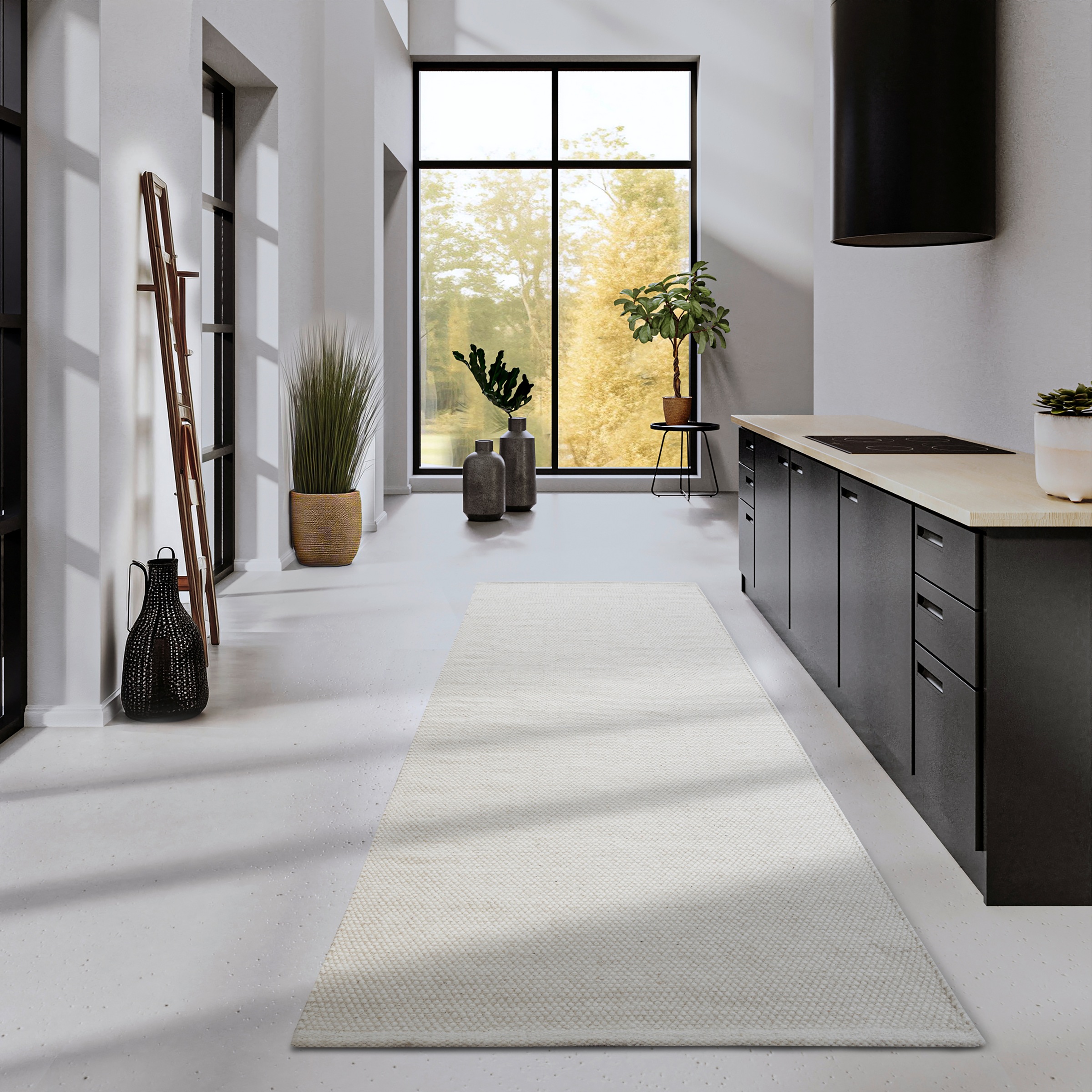 ELLE DECORATION Wollteppich »Pradesh«, rechteckig, 10 mm Höhe, Handgewebt, Wolle, Natur, Läufer, Wohnzimmer, Schlafzimmer, Skandi