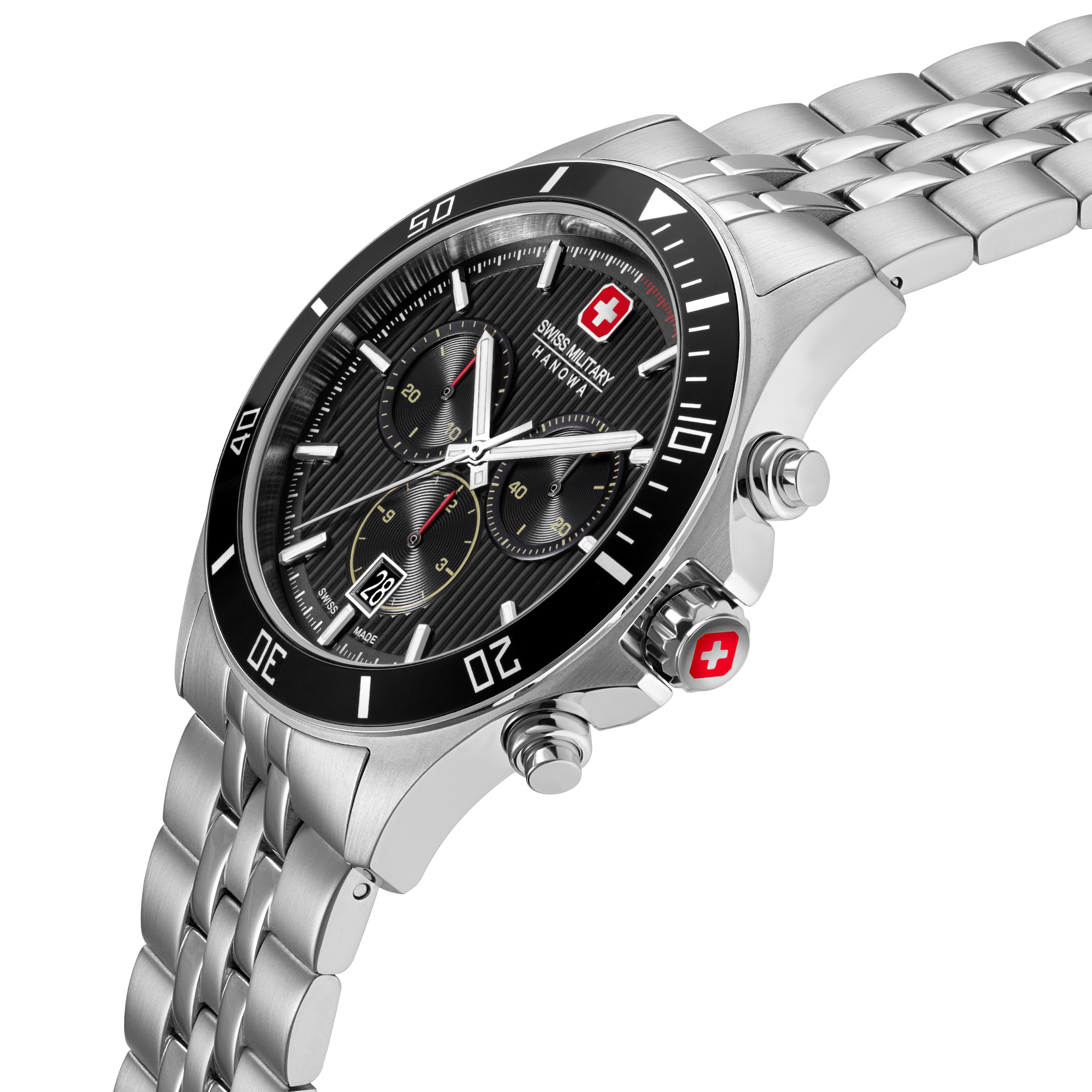 Swiss Military Hanowa Chronograph »Flagship Heritage Chrono« Quarzuhr, Armbanduhr, Herrenuhr, Swiss Made, Edelstahlarmband, analog
