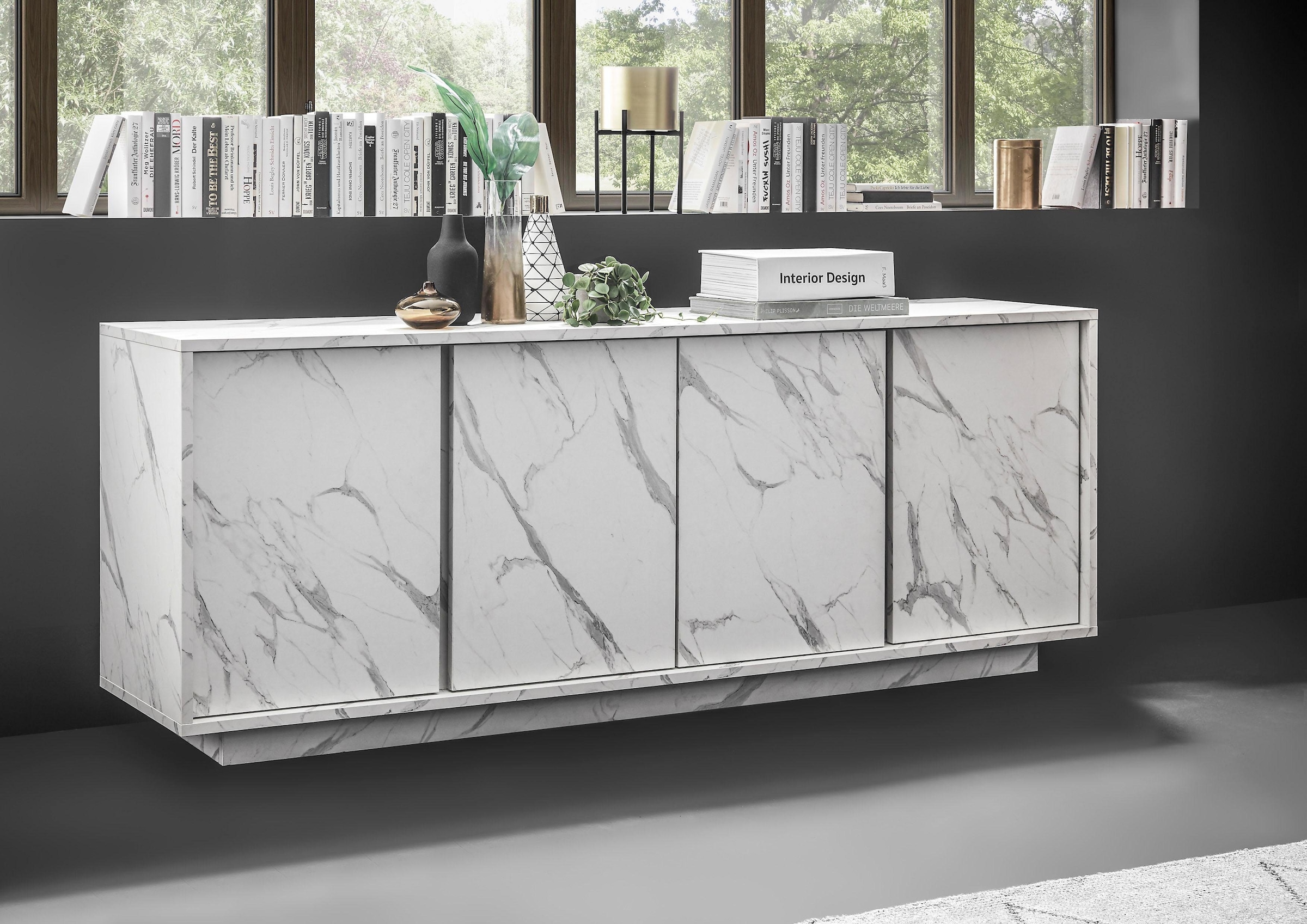 Home affaire Sideboard "Carrara" grifflos günstig online kaufen