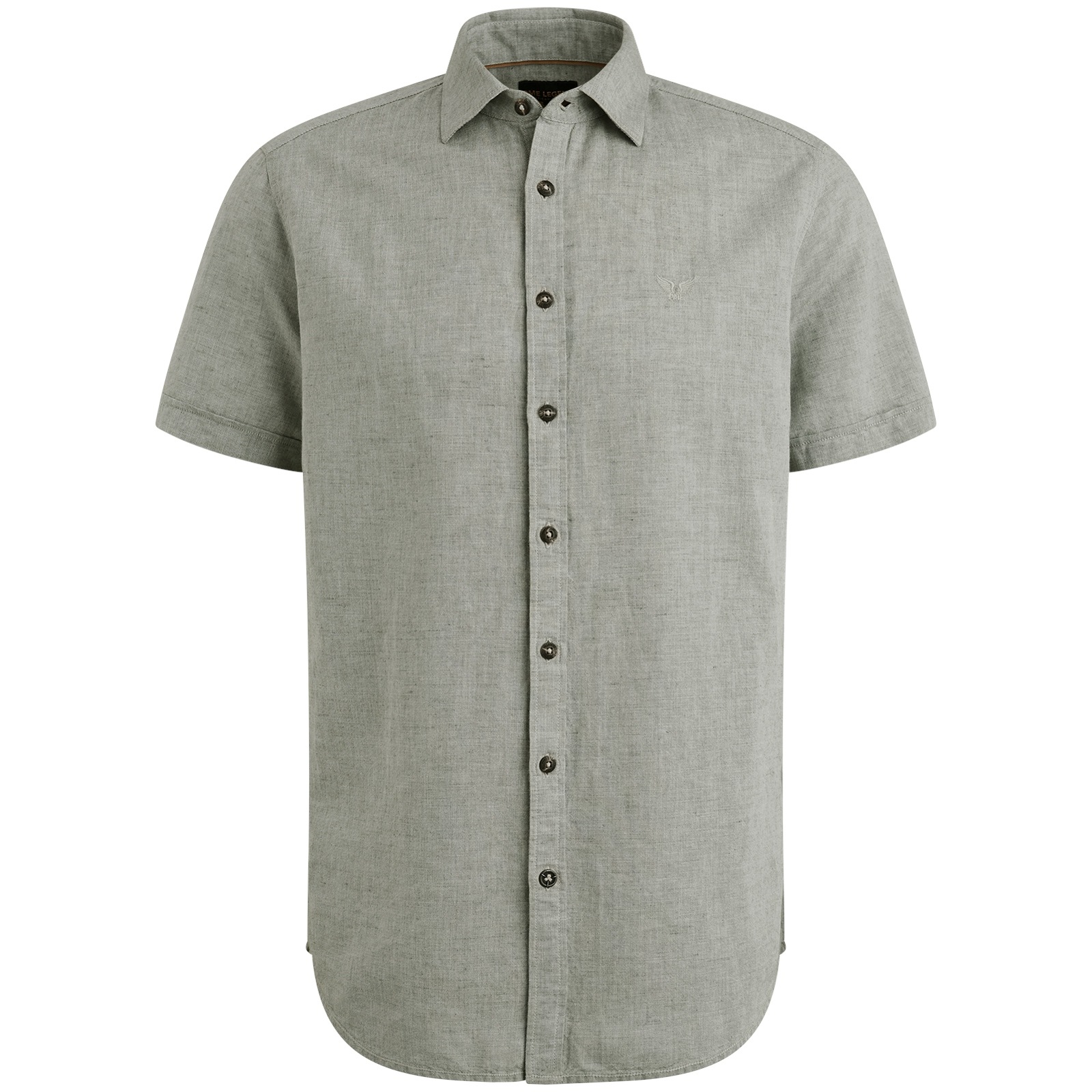 PME LEGEND Kurzarmhemd »Short Sleeve Shirt Ctn Linen 2 tone«, in melierter Optik