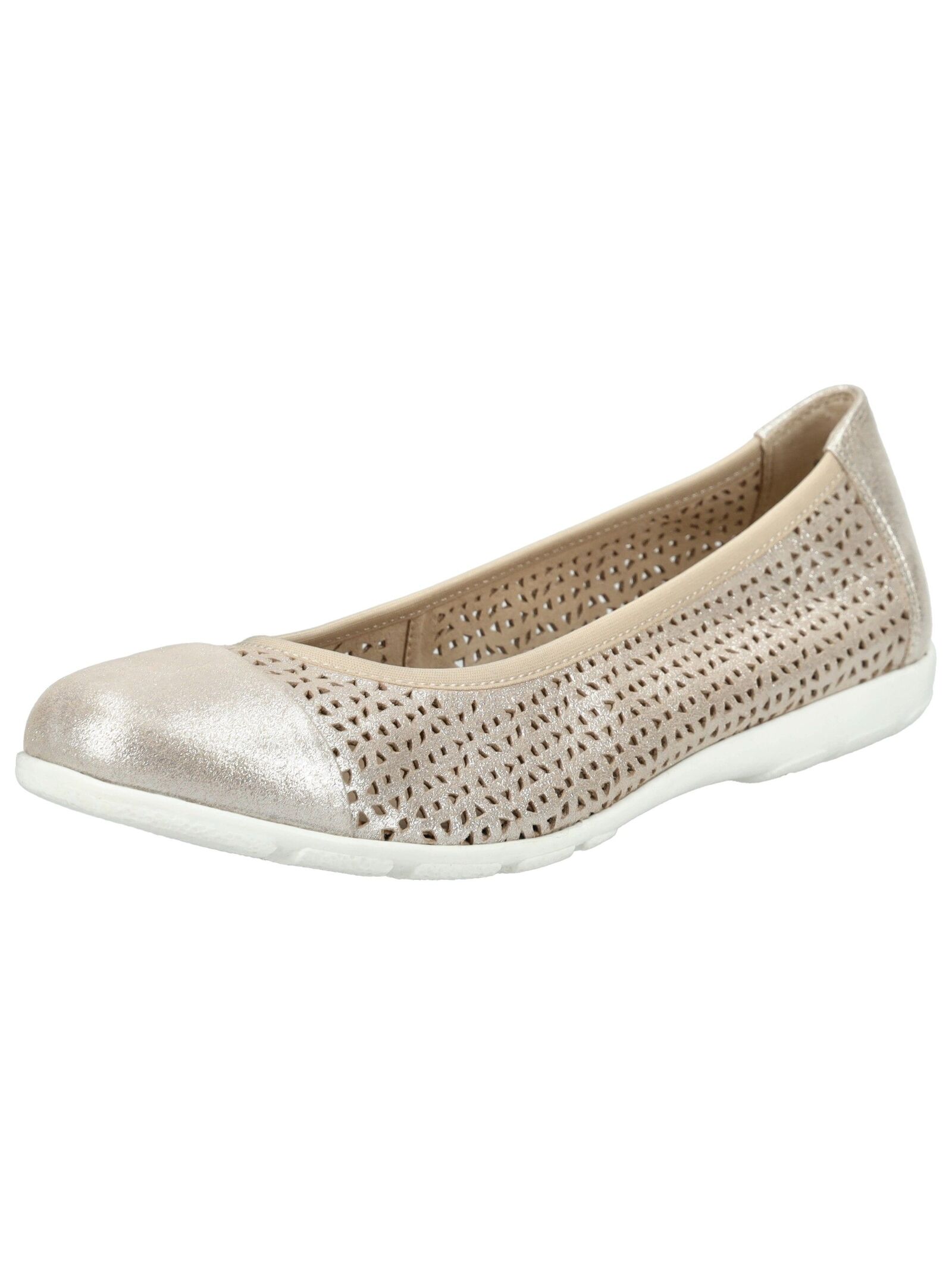 Caprice Ballerina Leather Taupe 41