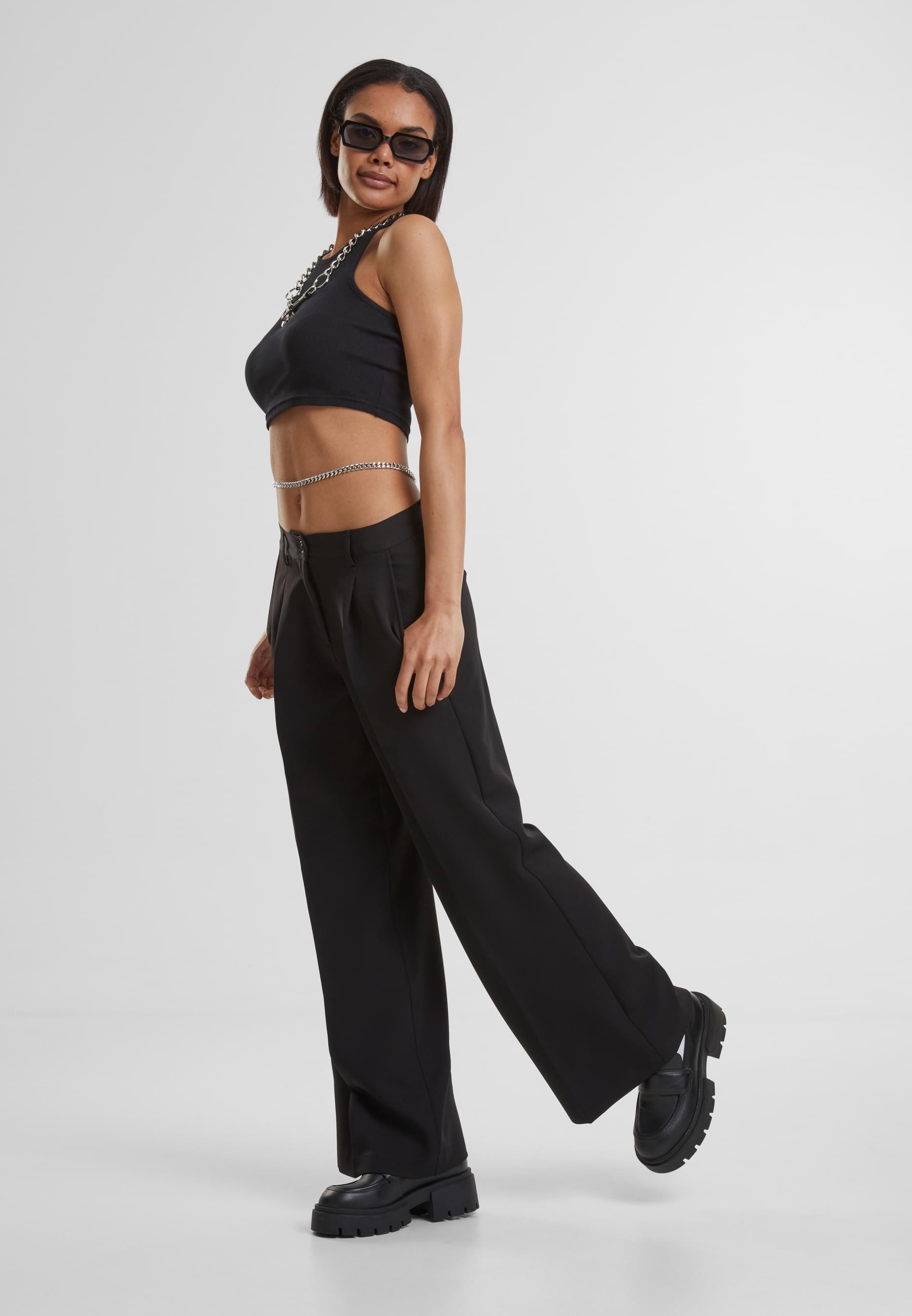 URBAN CLASSICS Stoffhose »Urban Classics Ladies Wide Leg Trousers«, (1 tlg.)
