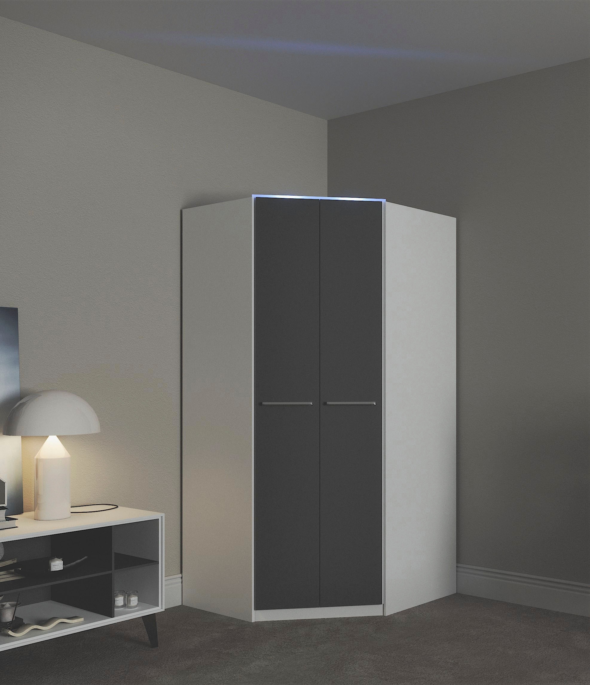 priess "Barcelona Kleiderschrank Ecklösung Raumwunder" in 2 Tiefen Schrank Eckschrank Garderobe