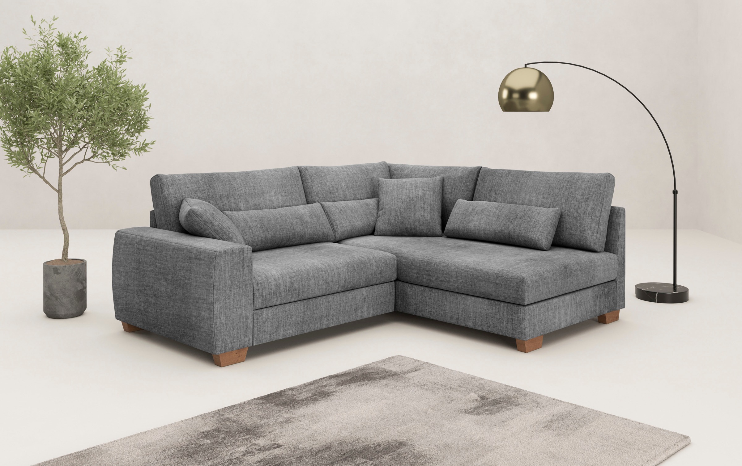 Mr. Couch Ecksofa "Helena L-Form", Mit Federkern, wahlweise mit Bettfunktio günstig online kaufen