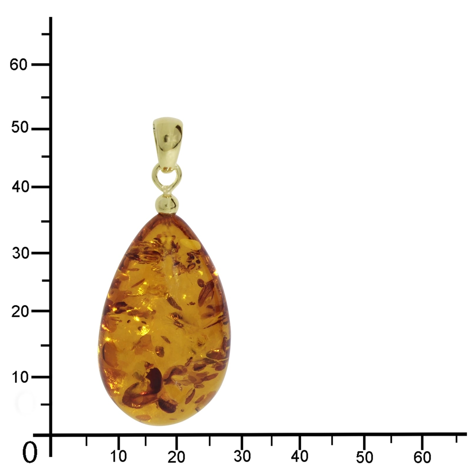 OSTSEE-SCHMUCK Kettenanhänger »Ostsee-Schmuck Anhänger Tropfen ca. 34 mm lang - Gold 333/000«, (1 tlg.)