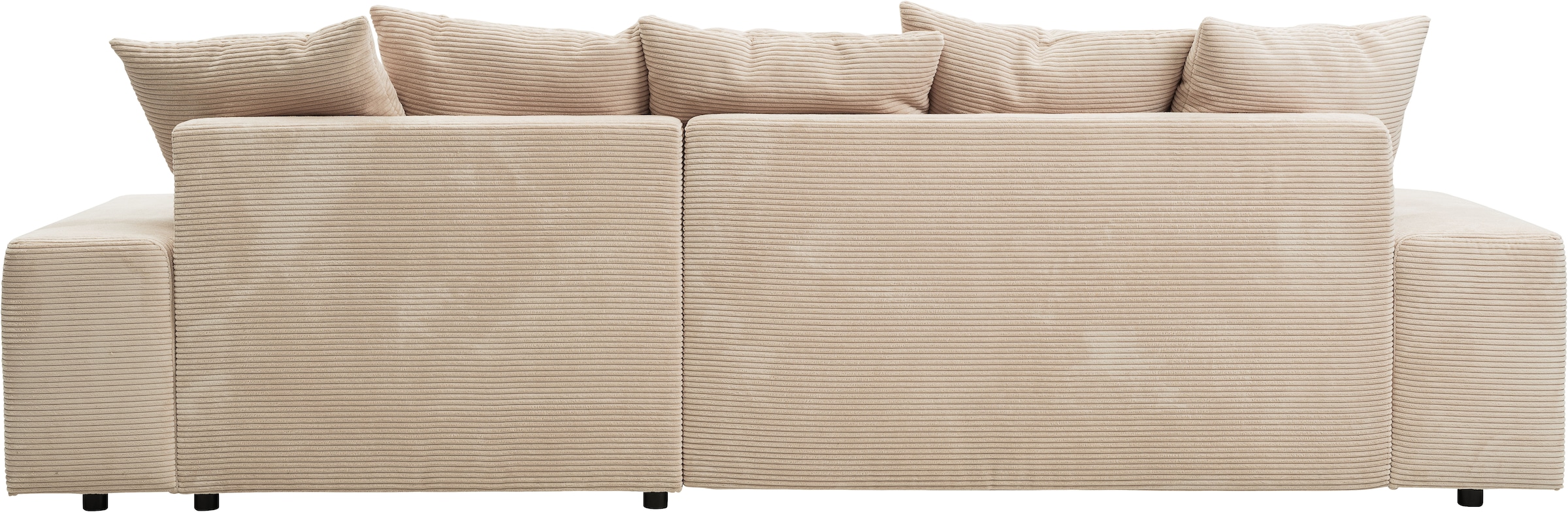 WERK2 Ecksofa »Riwa, modernes Sofa zum Kuscheln und Entspannen, Breite 300cm, L-Form«, Trendiges Ecksofa mit vielen Kissen, Schlaffunktion & Bettkasten