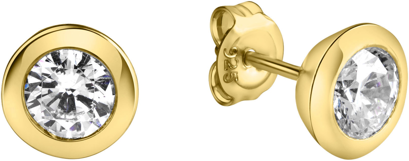 Firetti Solitaire Stud Earrings Yellow Gold 8.5mm