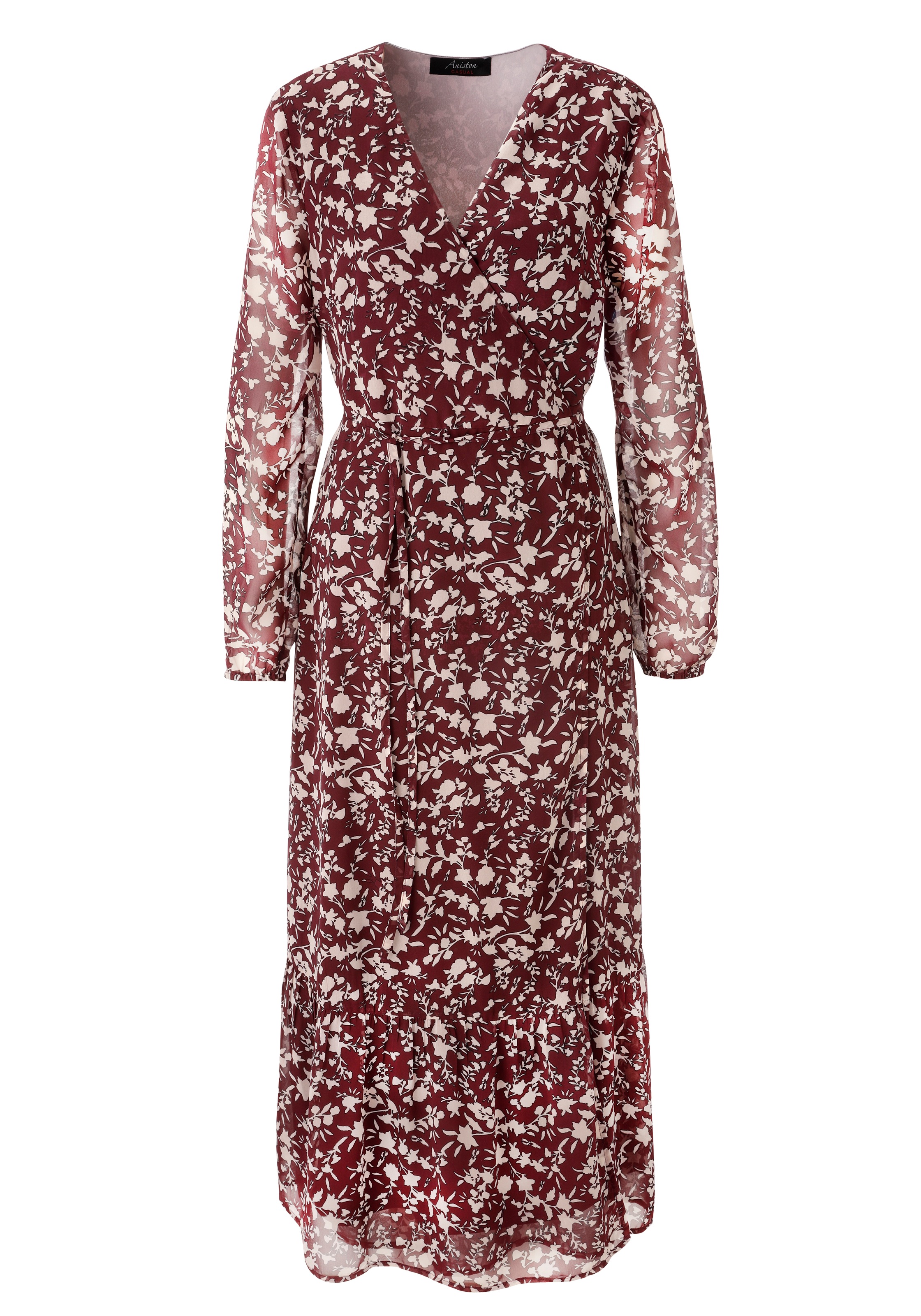 Aniston CASUAL Wickelkleid, mit grafischen Blumendruck - jedes Teil ein Unikat - NEUE KOLLEKTION