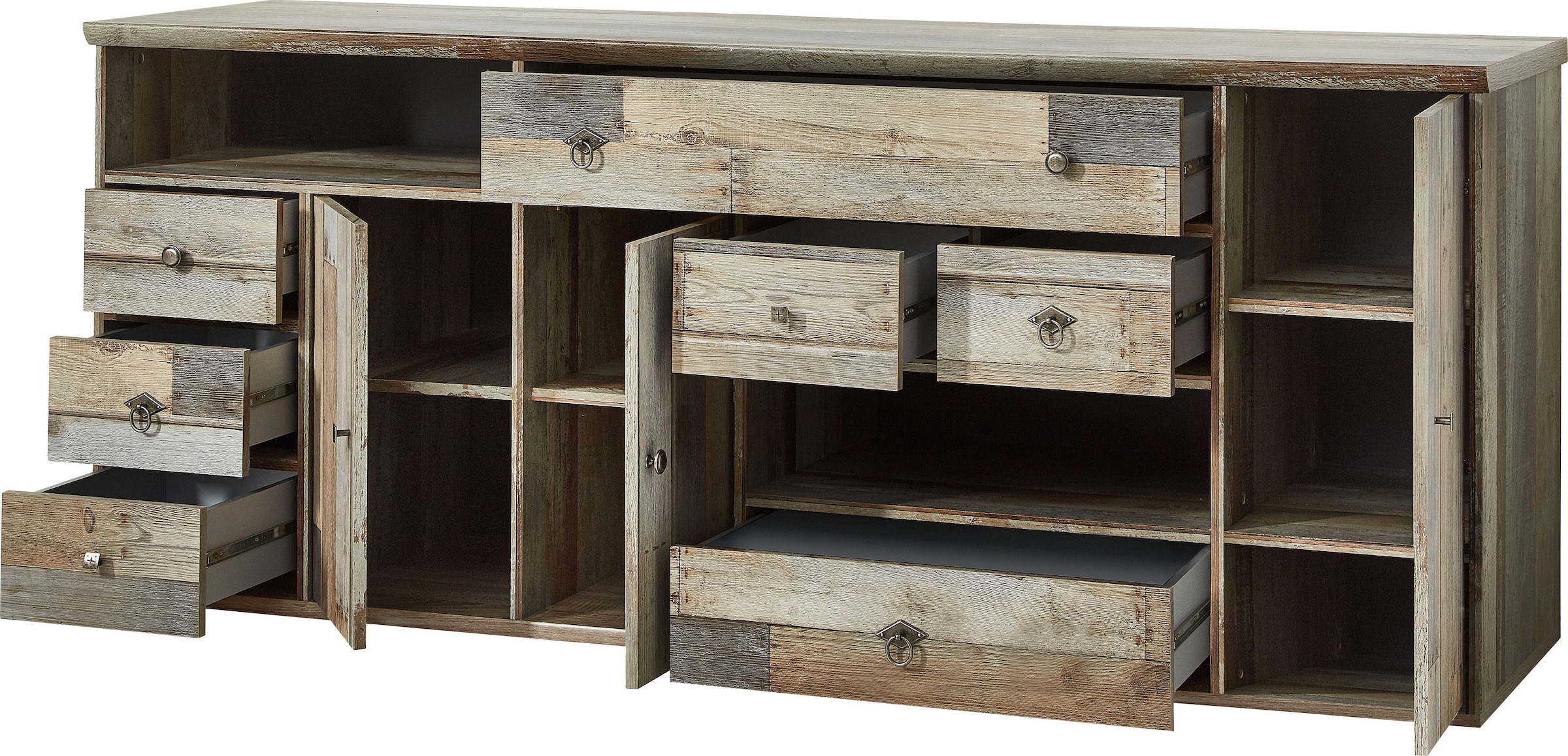 Innostyle Sideboard »BONANZA«, (1 St.), 3 Holztüren, 7 Schubladen, 9 Fächer, Softclose, ABS Kantenschutz