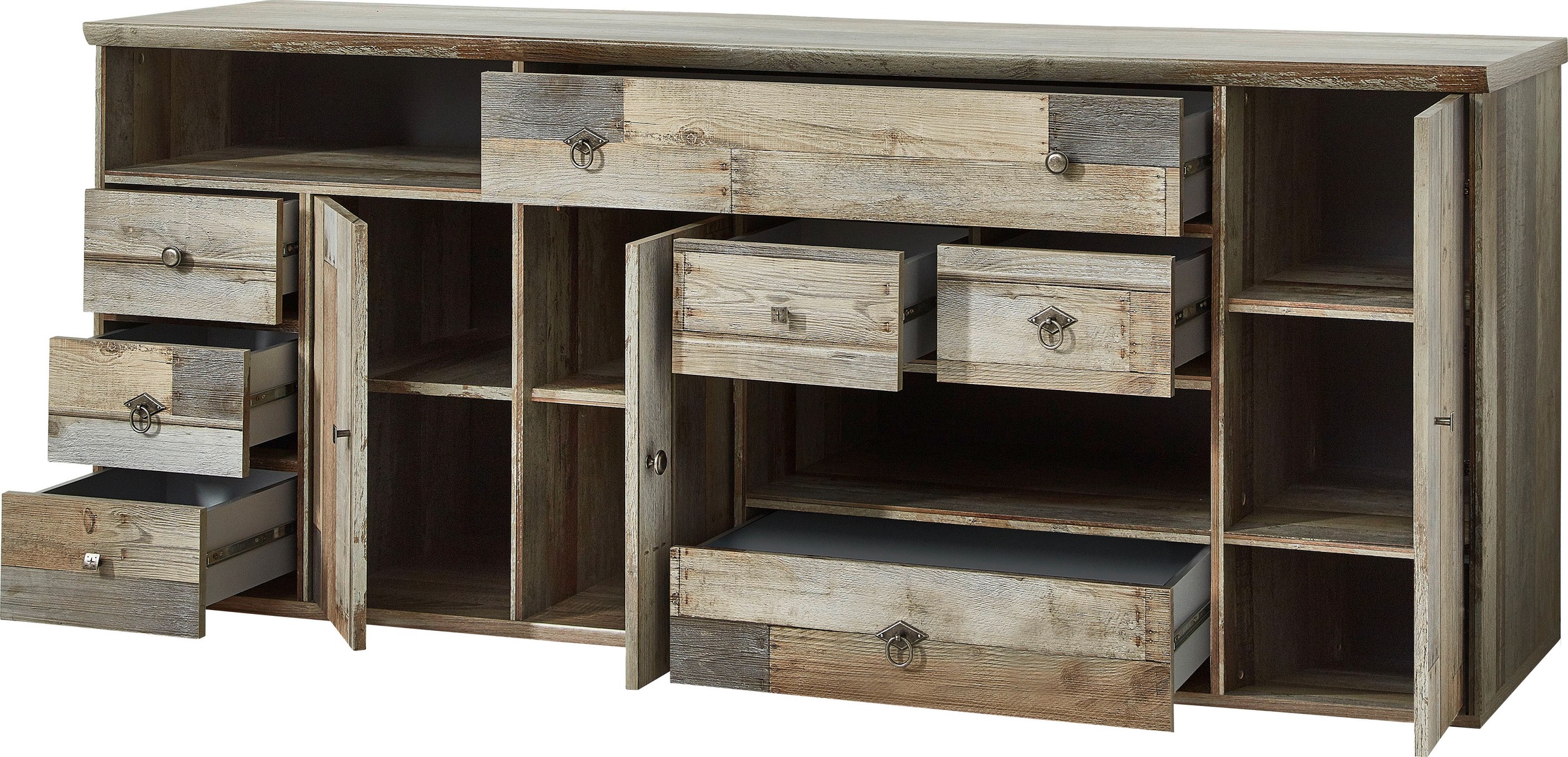 Thumbnail - Innostyle Sideboard "BONANZA" 1 Stk. tlg. 3 Holztüren, 7 Schubladen, 9 Fächer, Softclose, ABS Kantenschutz