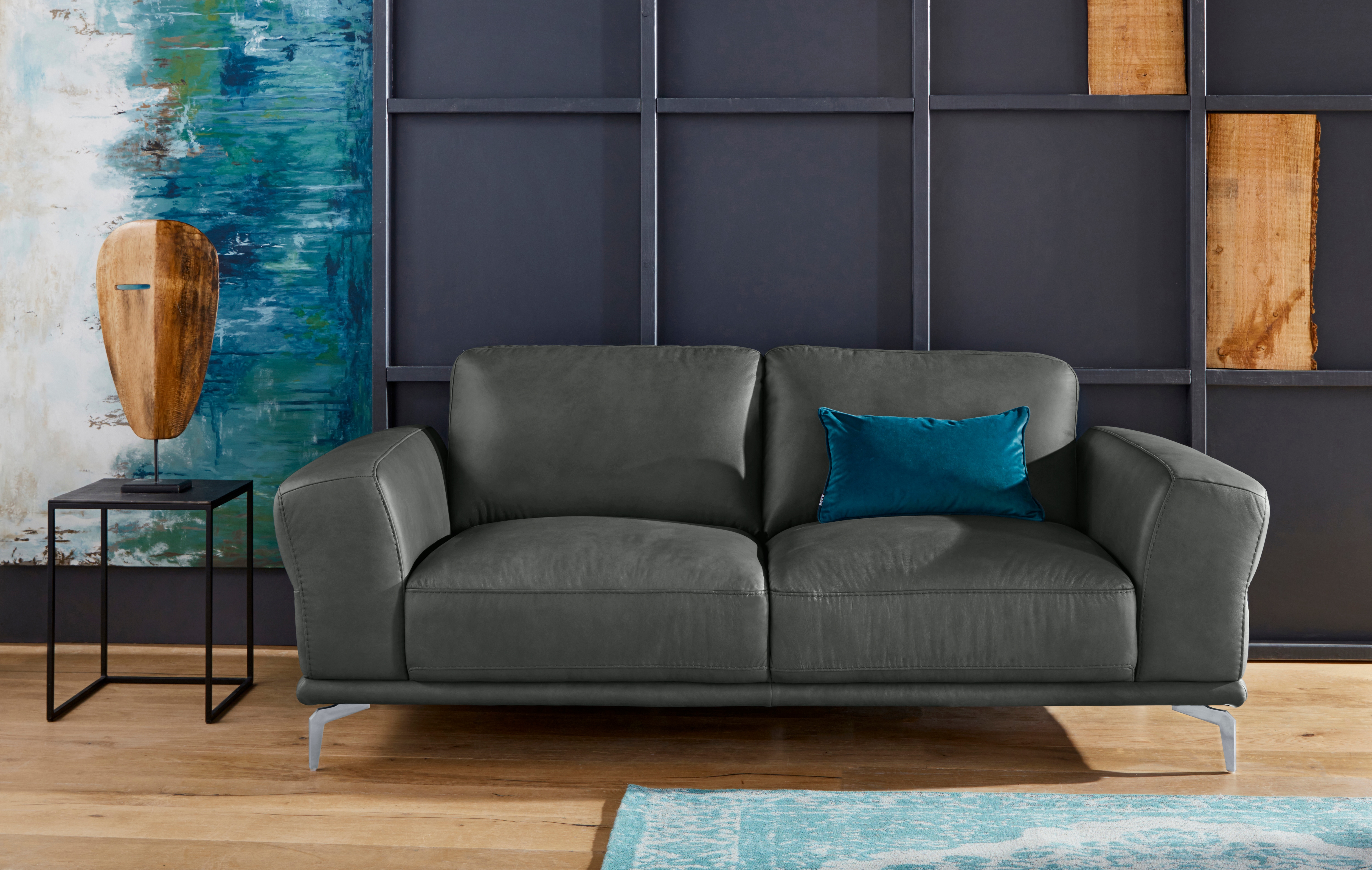 W.SCHILLIG 2-Sitzer "montanaa Designsofa, bequem, Breite 192cm, Federkern" mit Metallfüßen in Silber matt, Breite 192 cm