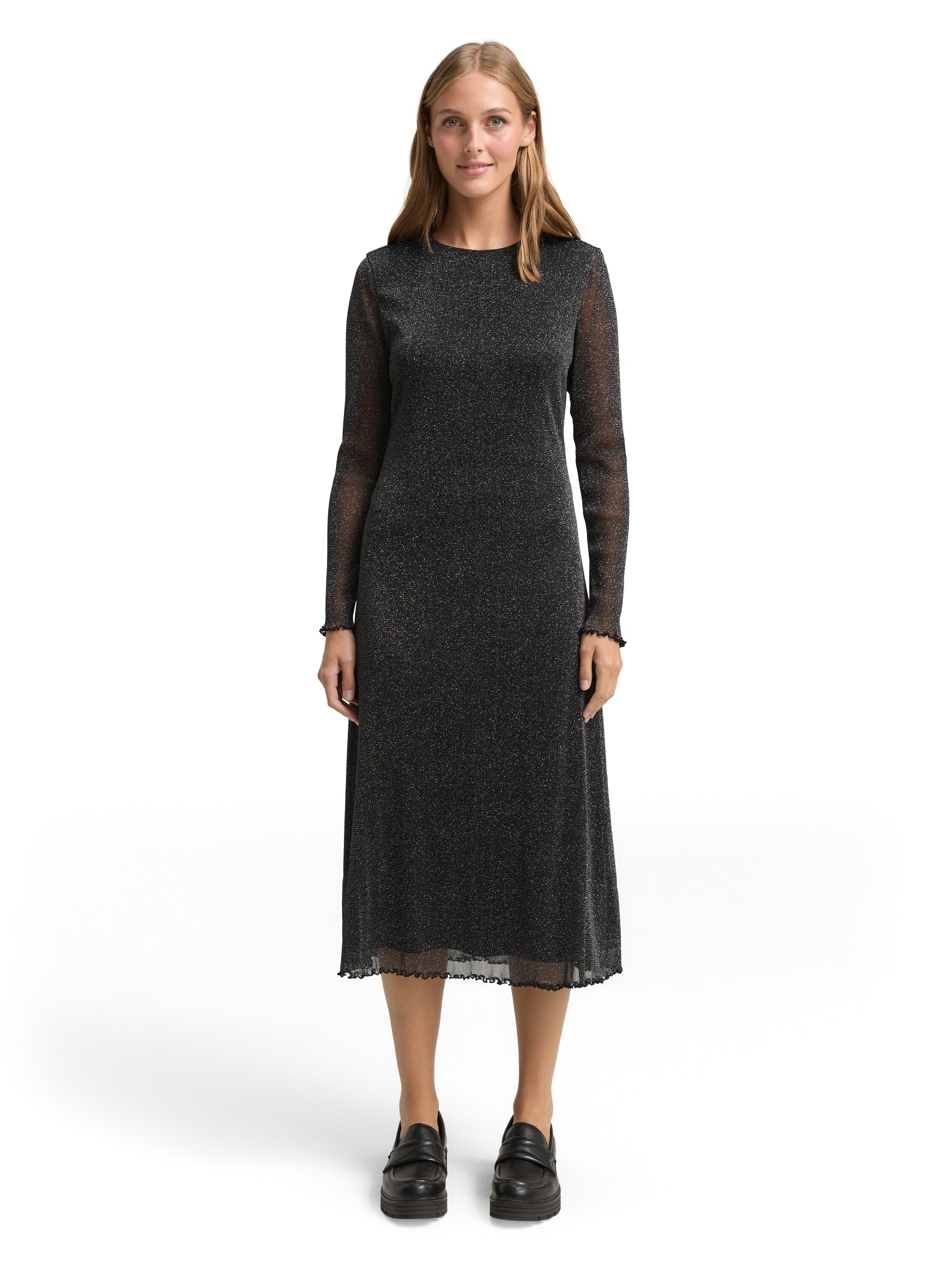 TOM TAILOR Denim Midikleid mit Glitzer-Effekt günstig online kaufen