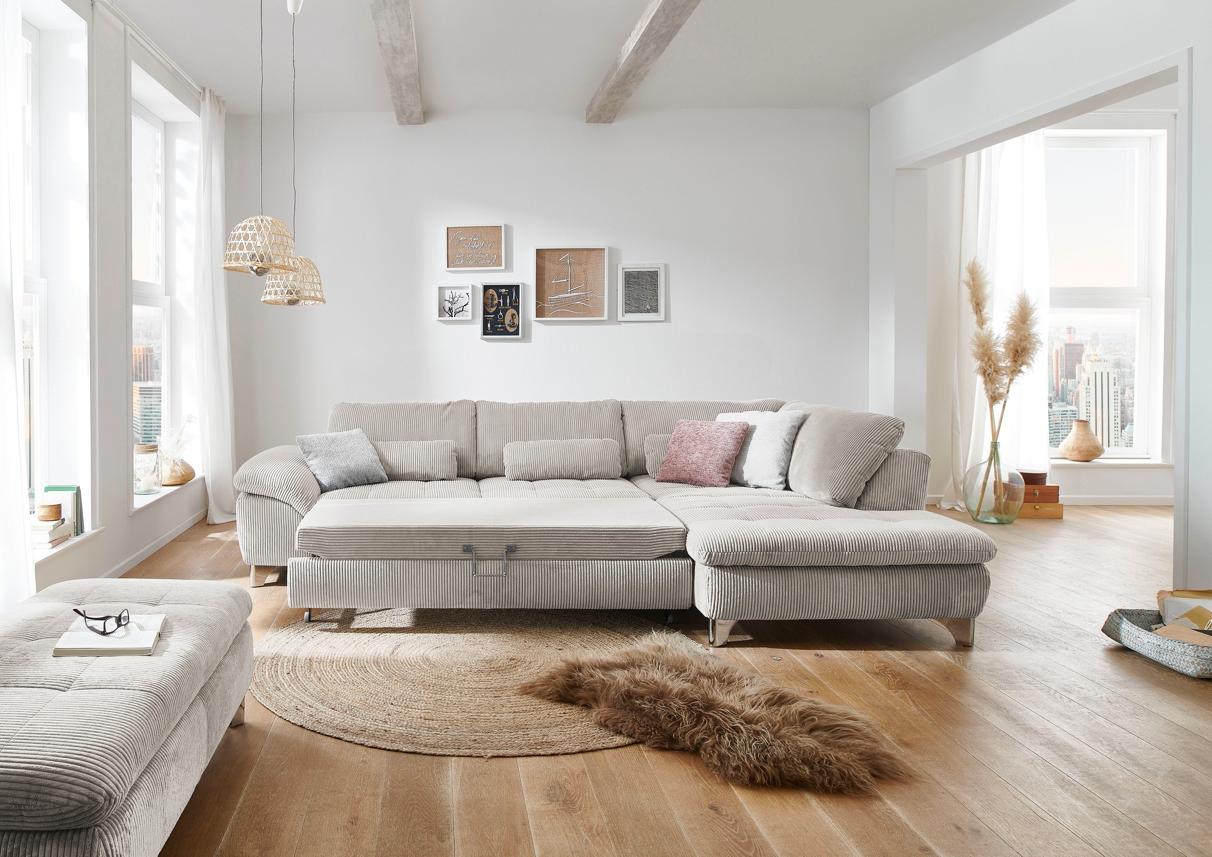 Die PlanBar Ecksofa "MP-IN14007 L-Form" wahlweise mit Bettfunktion und vers günstig online kaufen