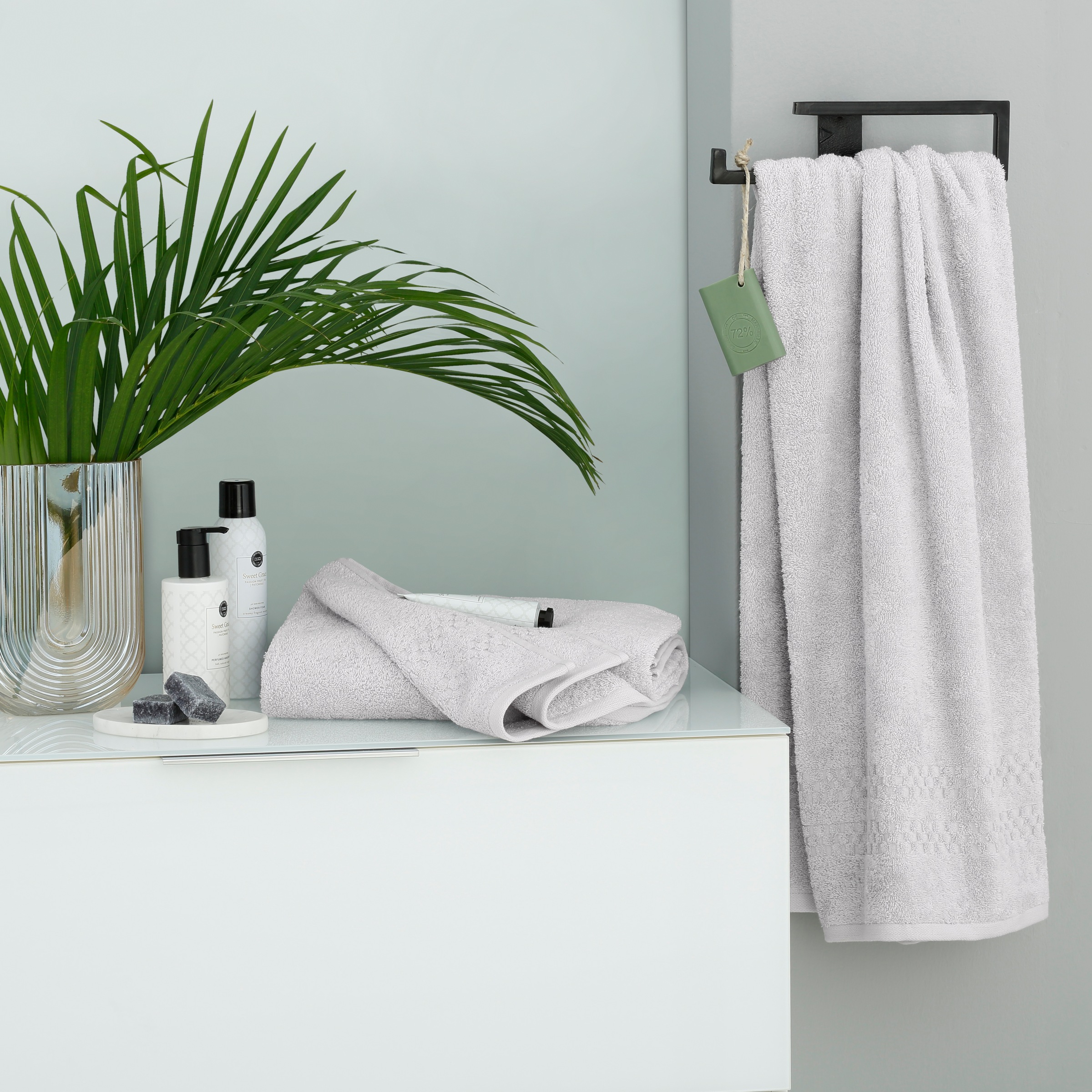my home Duschtücher »Regona, Duschtücher (70x140cm), flauschig und weich, 500 gr/m²«, (Set, 2 St.), Premium Handtücher mit Bordüre, Handtuch-Set, 100% Baumwolle