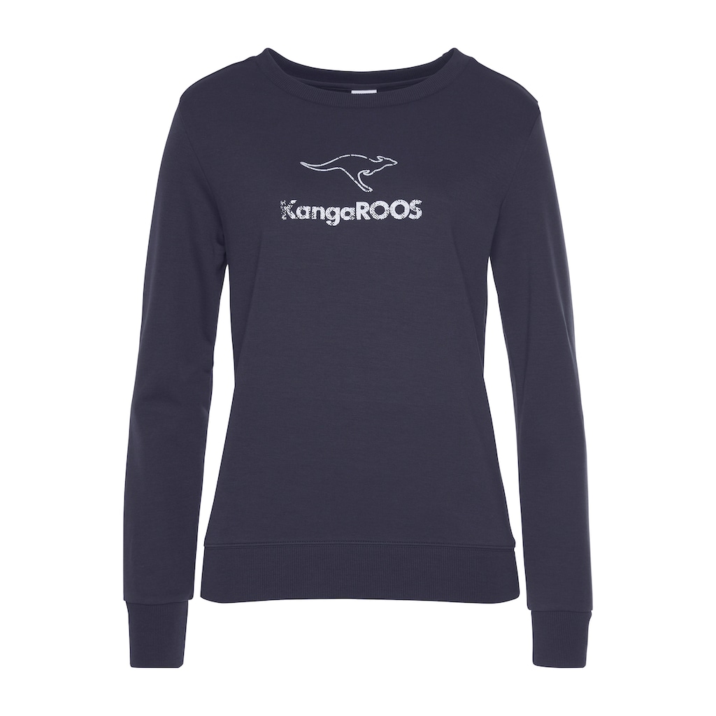 KangaROOS Sweatshirt, mit Kontrastfarbenem Logodruck, Loungeanzug