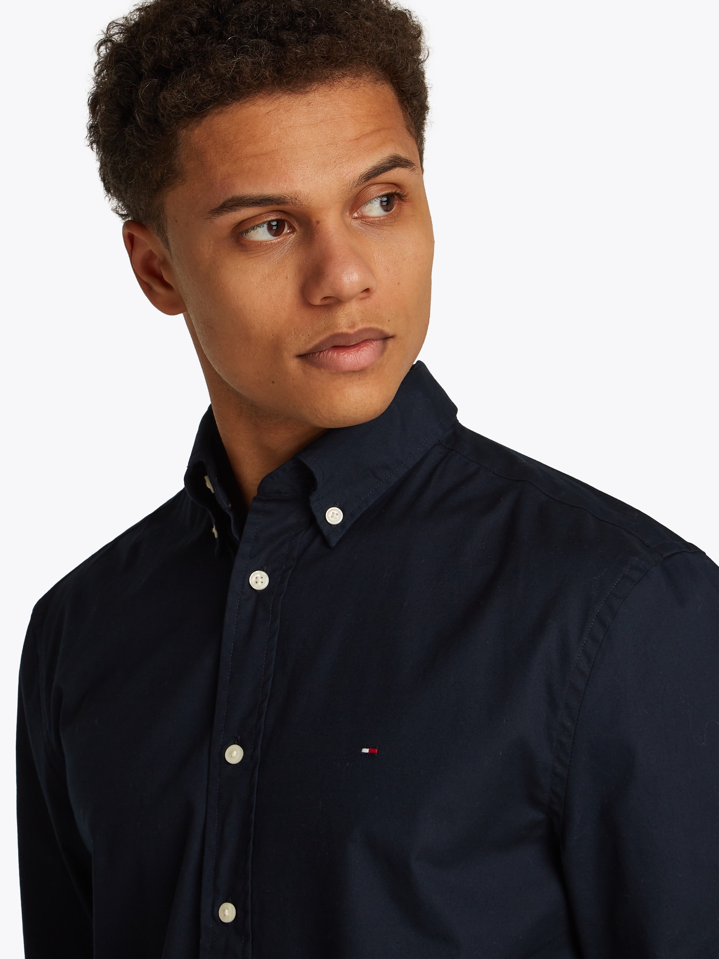 Tommy Hilfiger Langarmhemd »CORE FLEX POPLIN SOLID RF SHIRT«