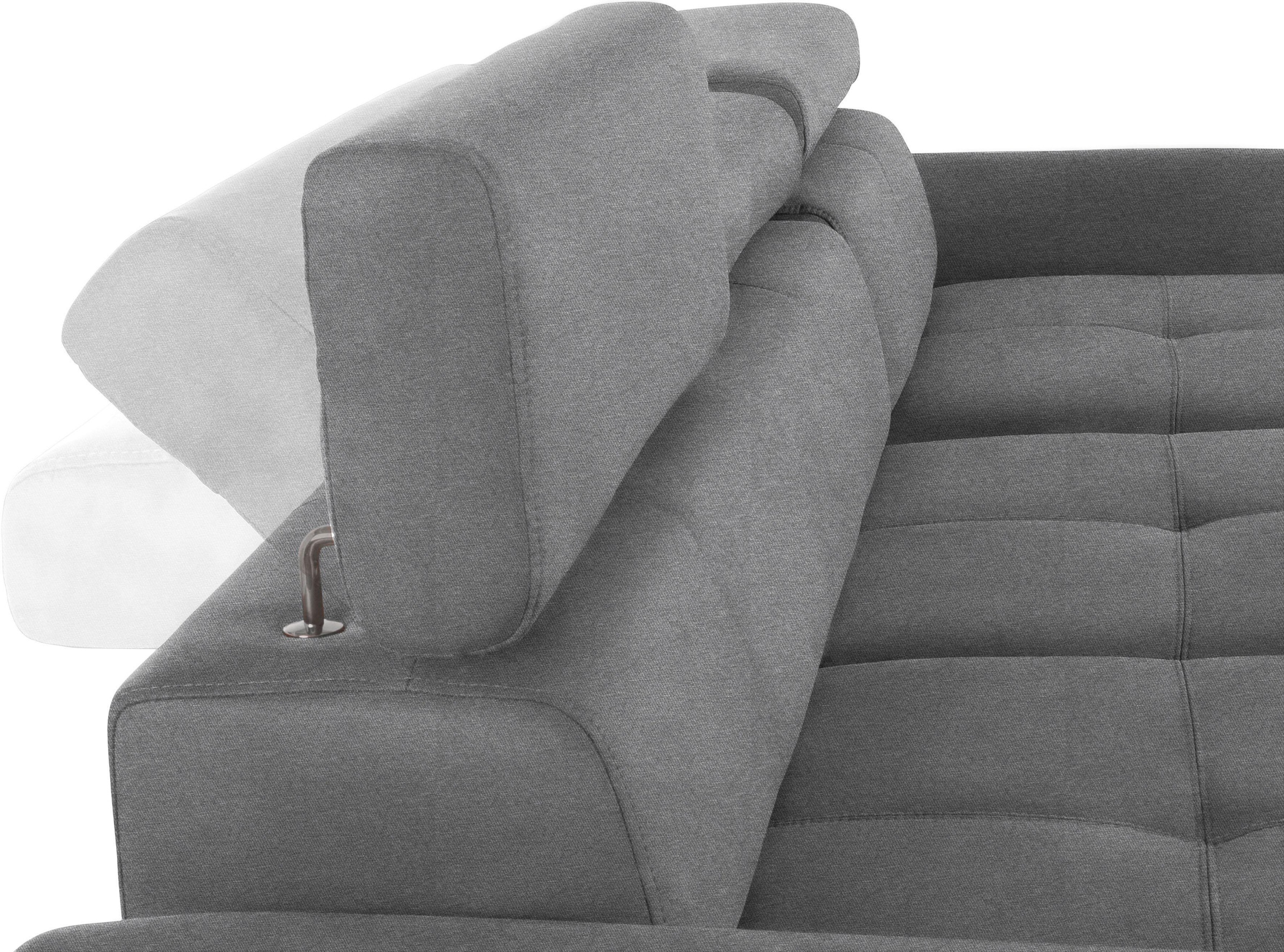 exxpo - sofa fashion Ecksofa »Maretto, bequem und komfortabel, L-Form«, inkl. Kopf- bzw. Rückenverstellung, wahlweise mit Bettfunktion