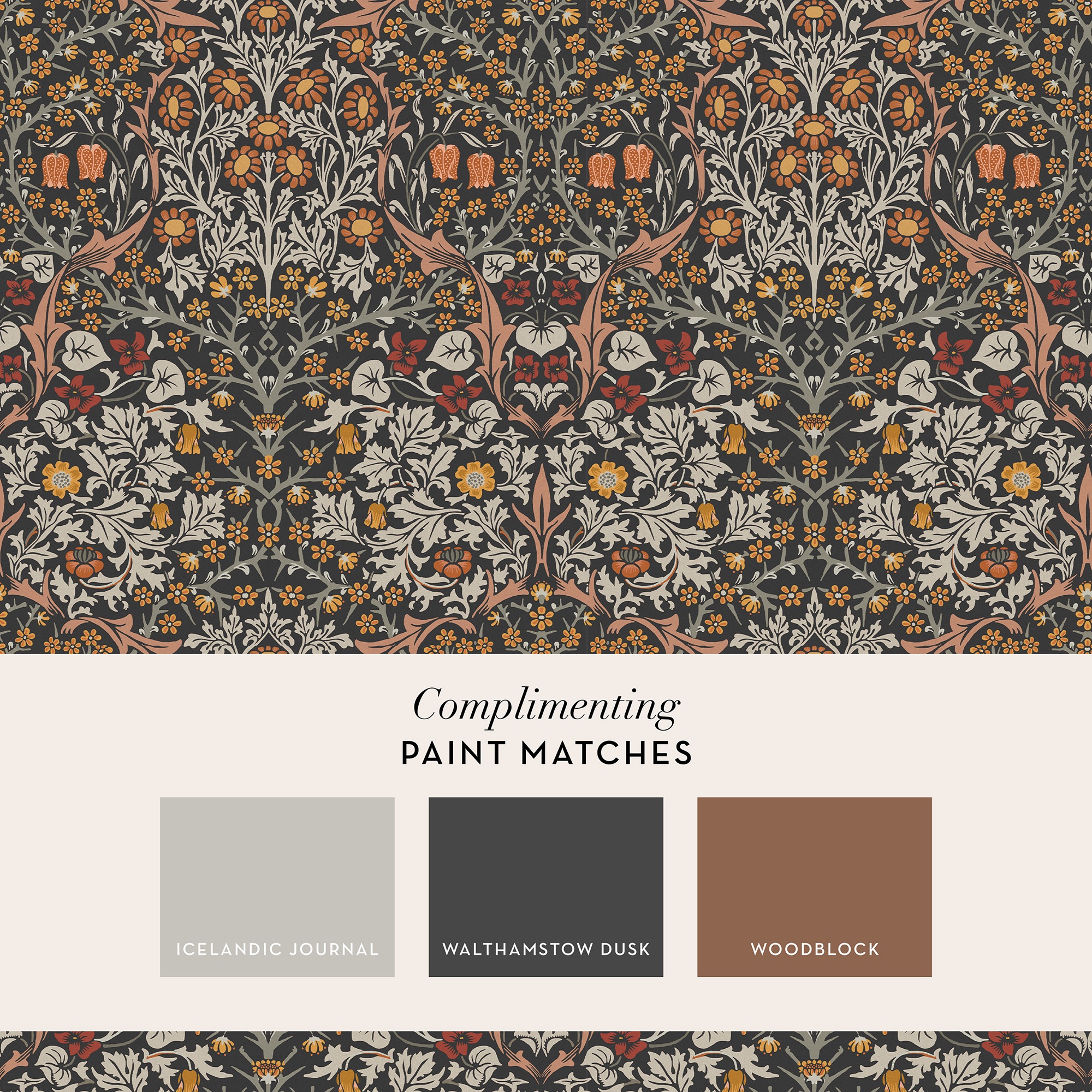 WILLIAM MORRIS AT HOME Vliestapete »Blackthorn«, Retro, Designer Tapete, 10mx52cm (ca. 5m2)