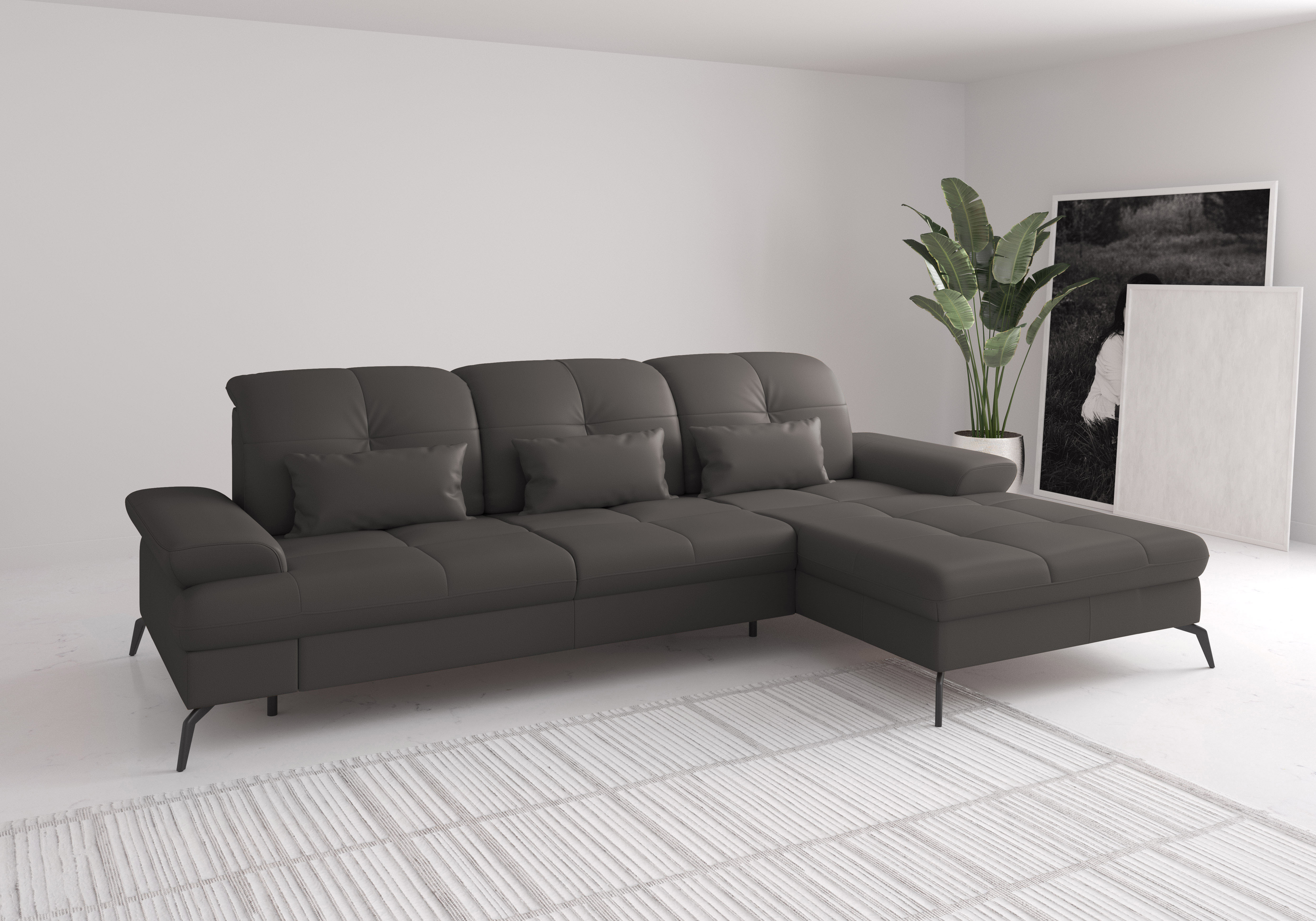 sit&more Ecksofa "Amica, L-Form, inkl. Sitztiefenverstellung & Armteilverstellung" wahlweise mit Schlaffunktion, Bettkasten und Kopfteilverstellung