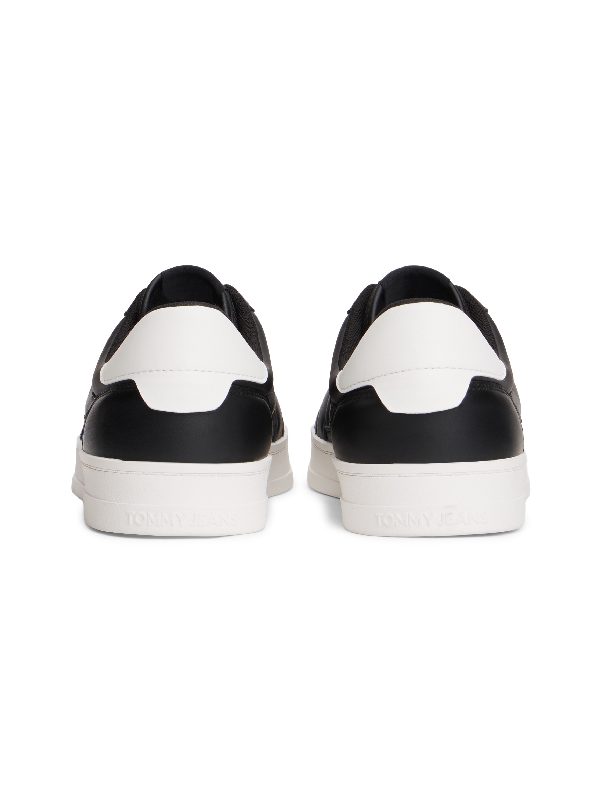 Sneaker TOMMY JEANS "TJM THE GREENWICH NEW ESS", Herren, Gr. 46, schwarz-weiß (schwarz, weiß), Leder, Textil, Schuhe Sneaker, Freizeitschuh, Halbschuh, Schnürschuh im Basekt-Style 3