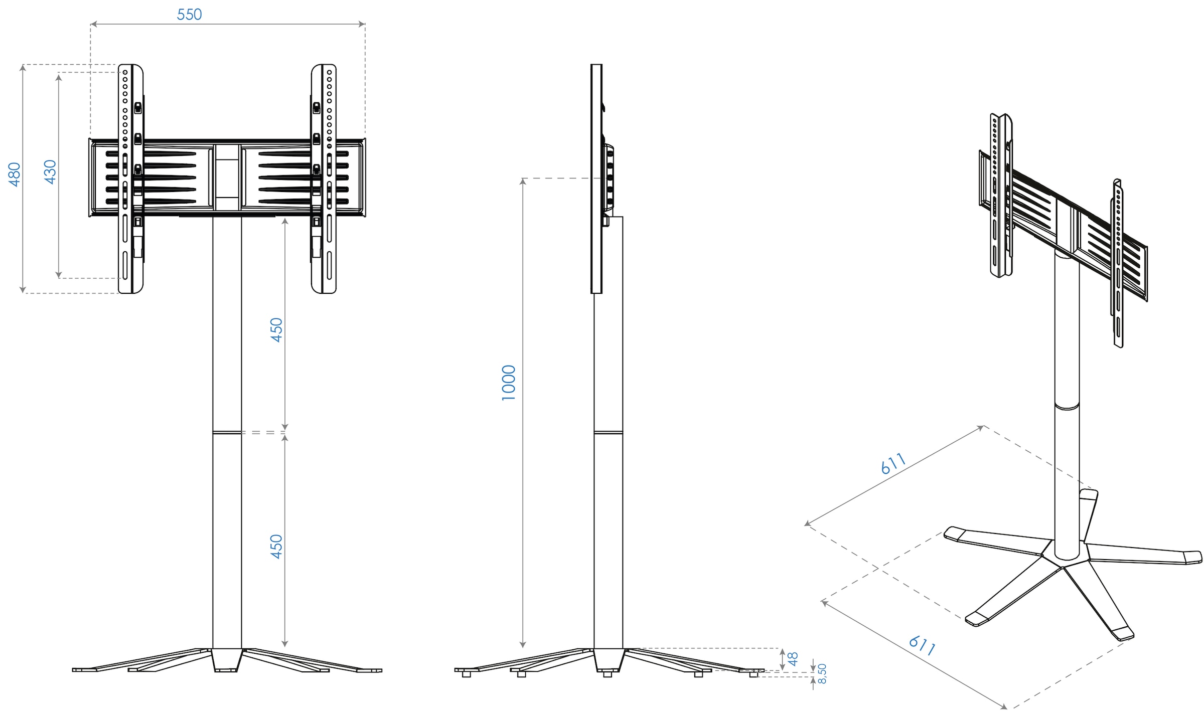 VCM Wohnzimmertisch »Design Premium TV Standfuß Rack Fernseh Xila ZW«