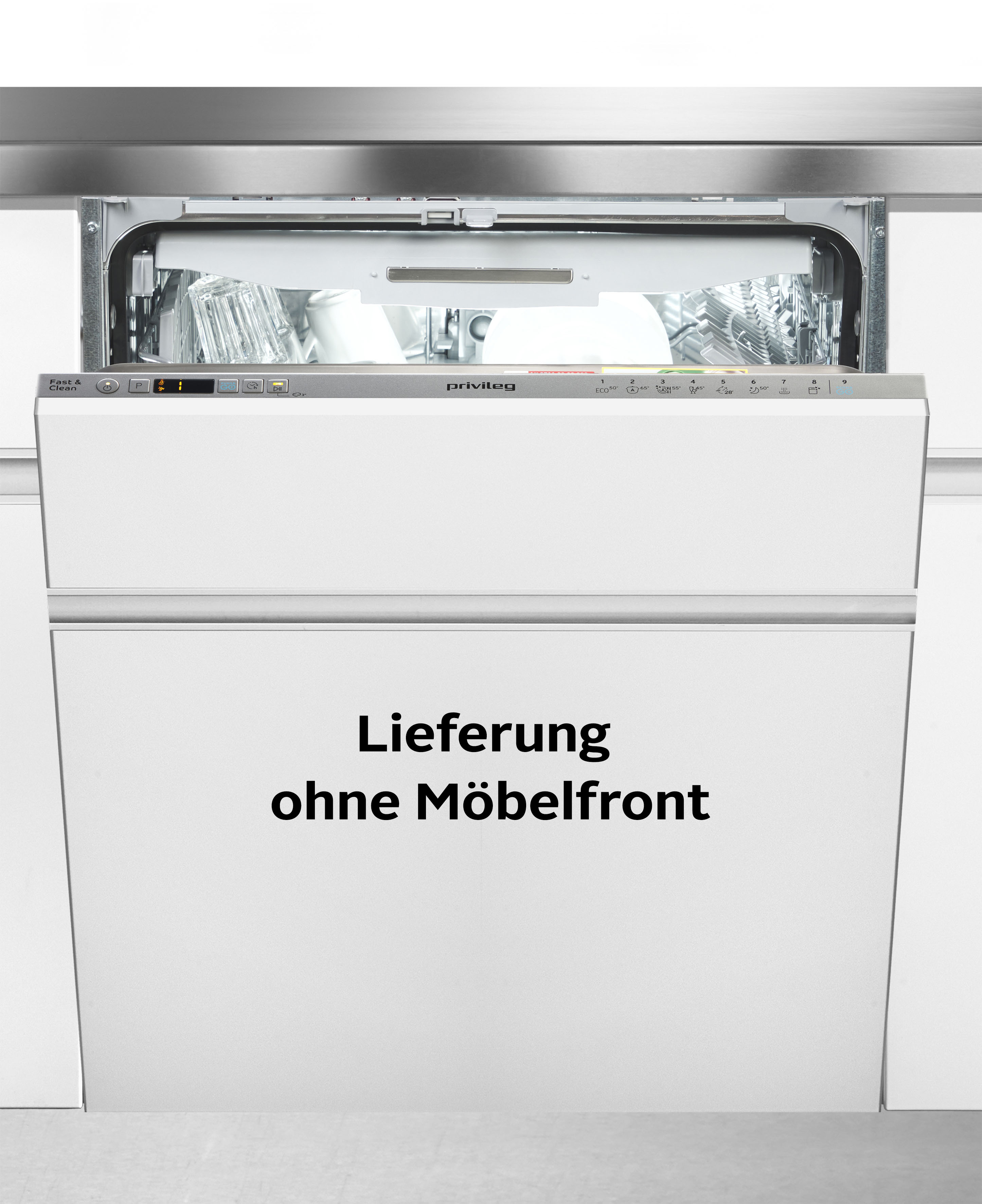 Privileg vollintegrierbarer Geschirrspüler "P0I ECO D541 S" 14 Maßgedecke Fast&Clean 28’ – das effektive Reinigungsprogramm unter 28 Minuten