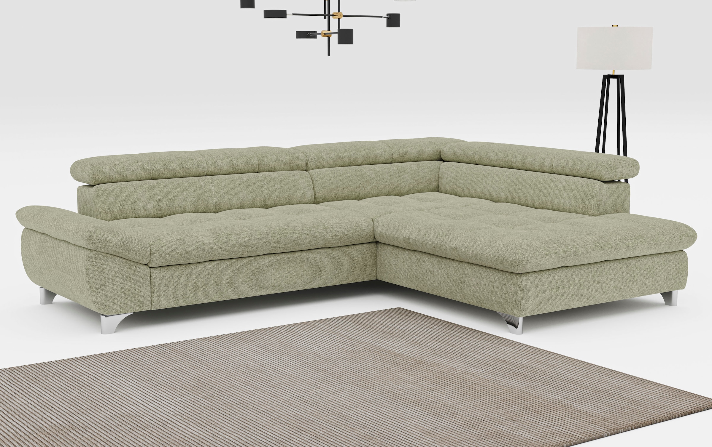 COTTA Ecksofa "Gemini L-Form, B: 312 cm" mit Kopfteilverstellung, optional Schlaffunktion