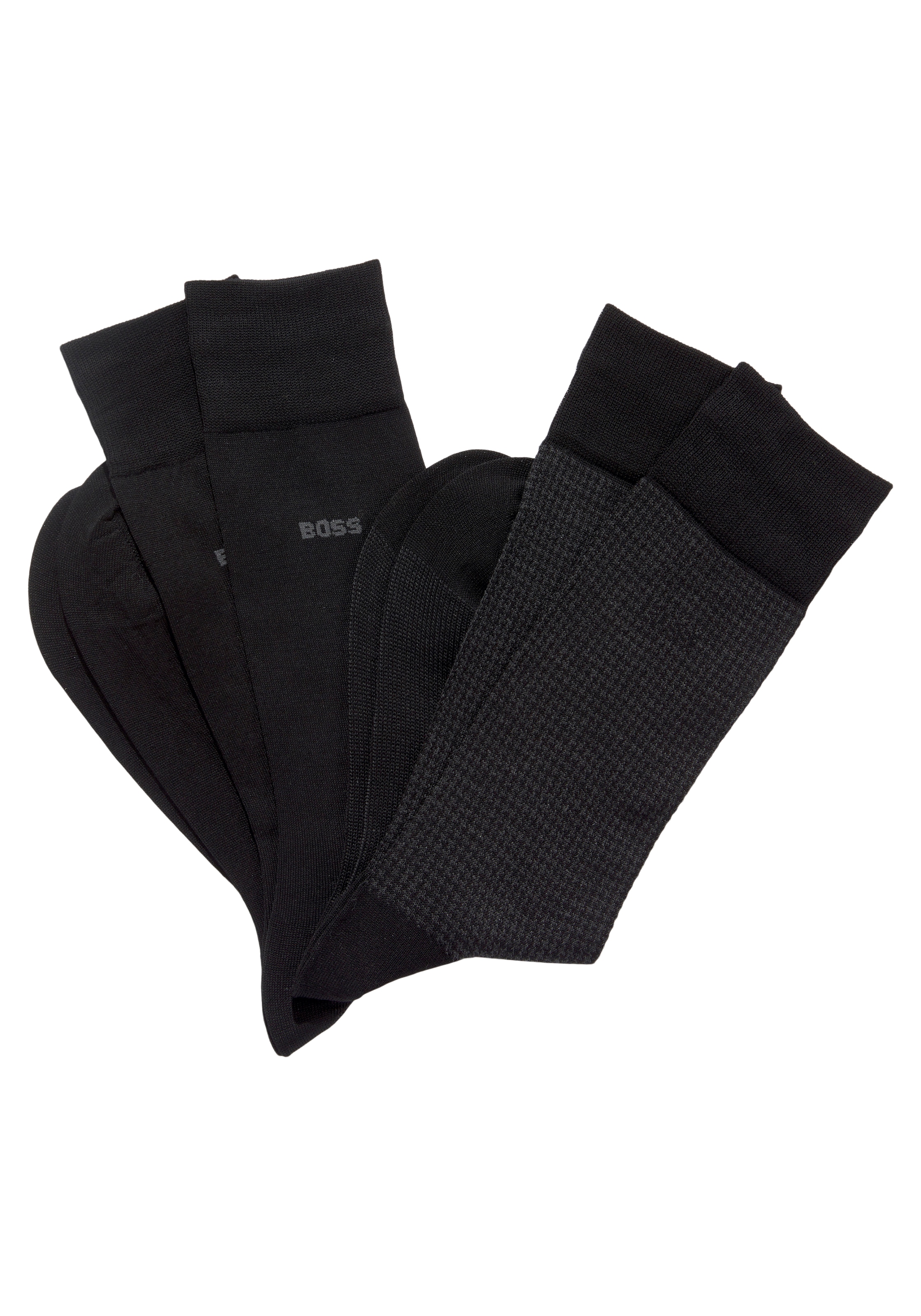 BOSS Socken »2P Houndstooth MC«, (Packung, 2 Paar, 2er Pack), mit eingesticktem Markenlogo