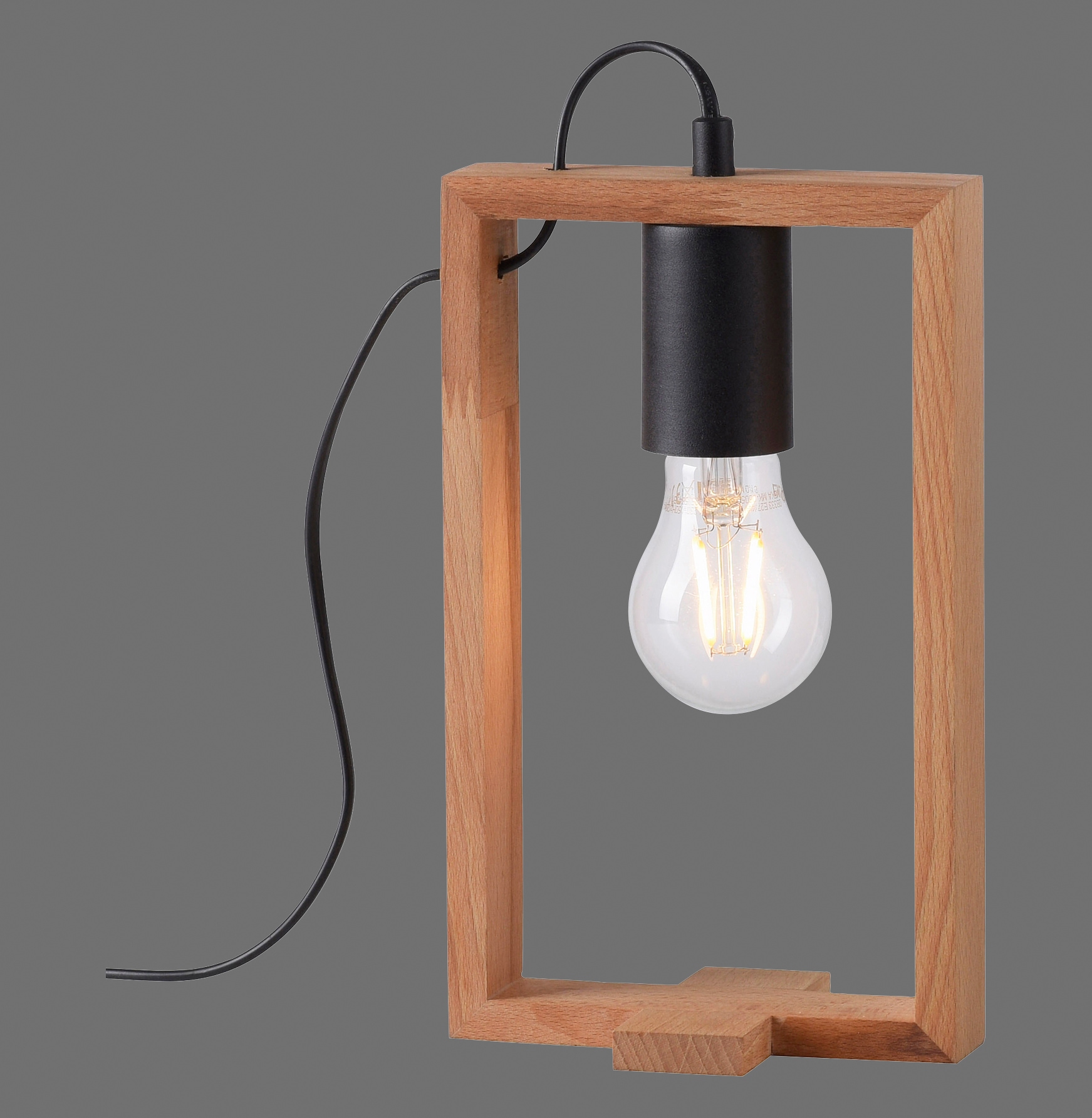Home affaire Holz für Leuchtmittel Tischlampe Tischleuchte | E27 aus »Nohen«, flammig-flammig, 1 BAUR (Akazienholz), geeignet