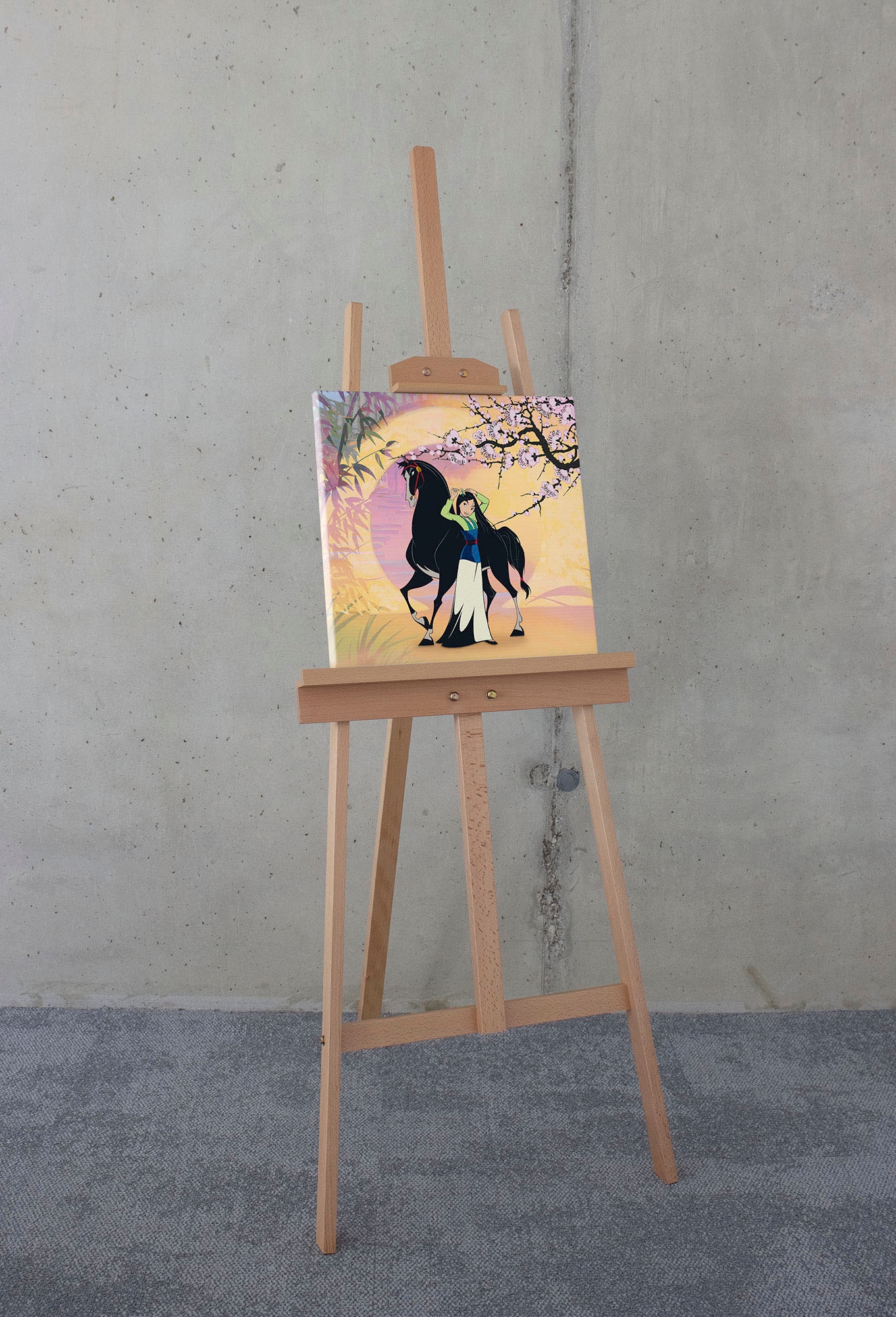 Komar Leinwandbild "Mulan with Kahn - Größe 40 x 40 cm", Disney, (1 St., 40 günstig online kaufen