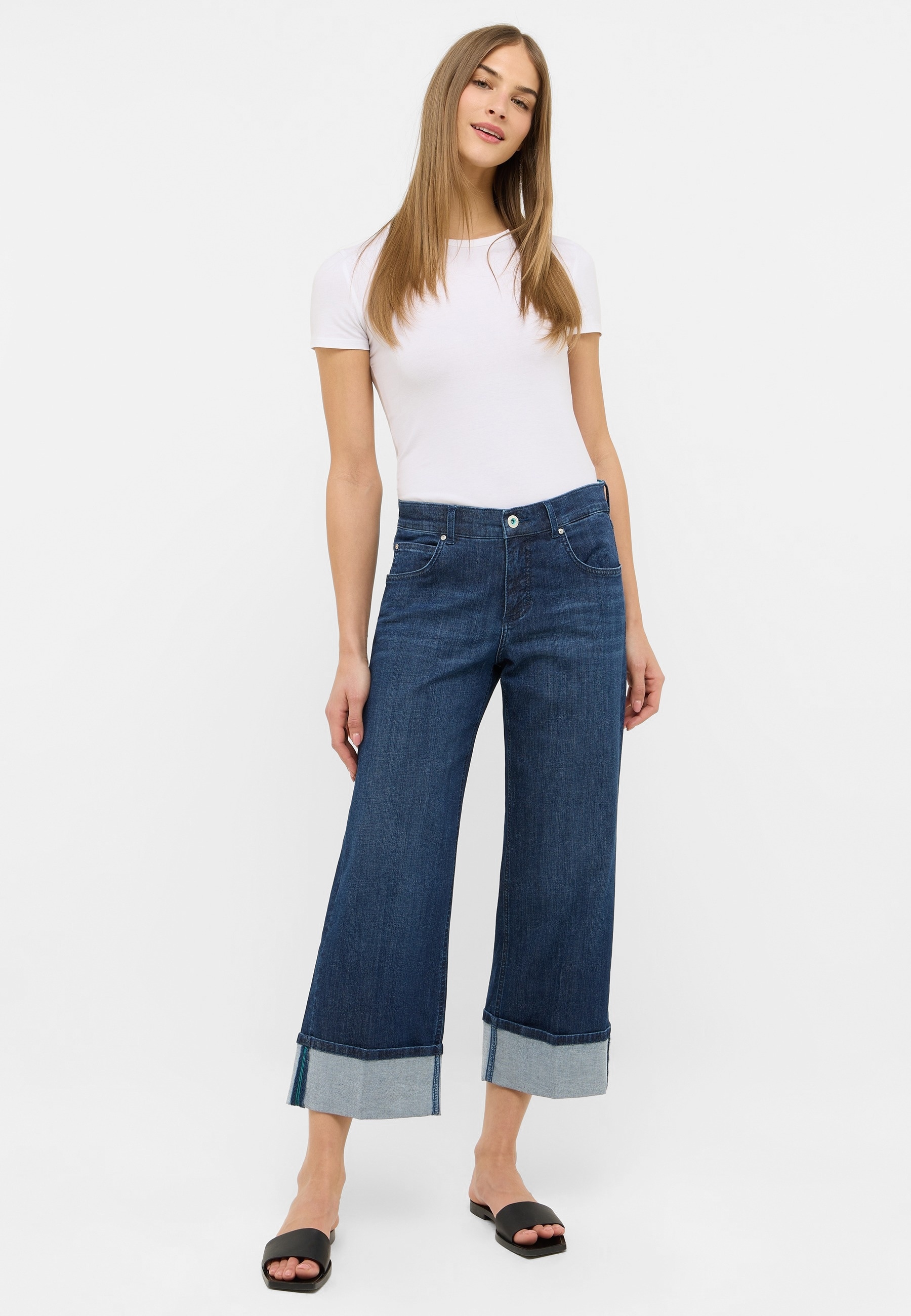 ANGELS 5-Pocket-Jeans »LINN TU«, mit breitem Umschlagsaum