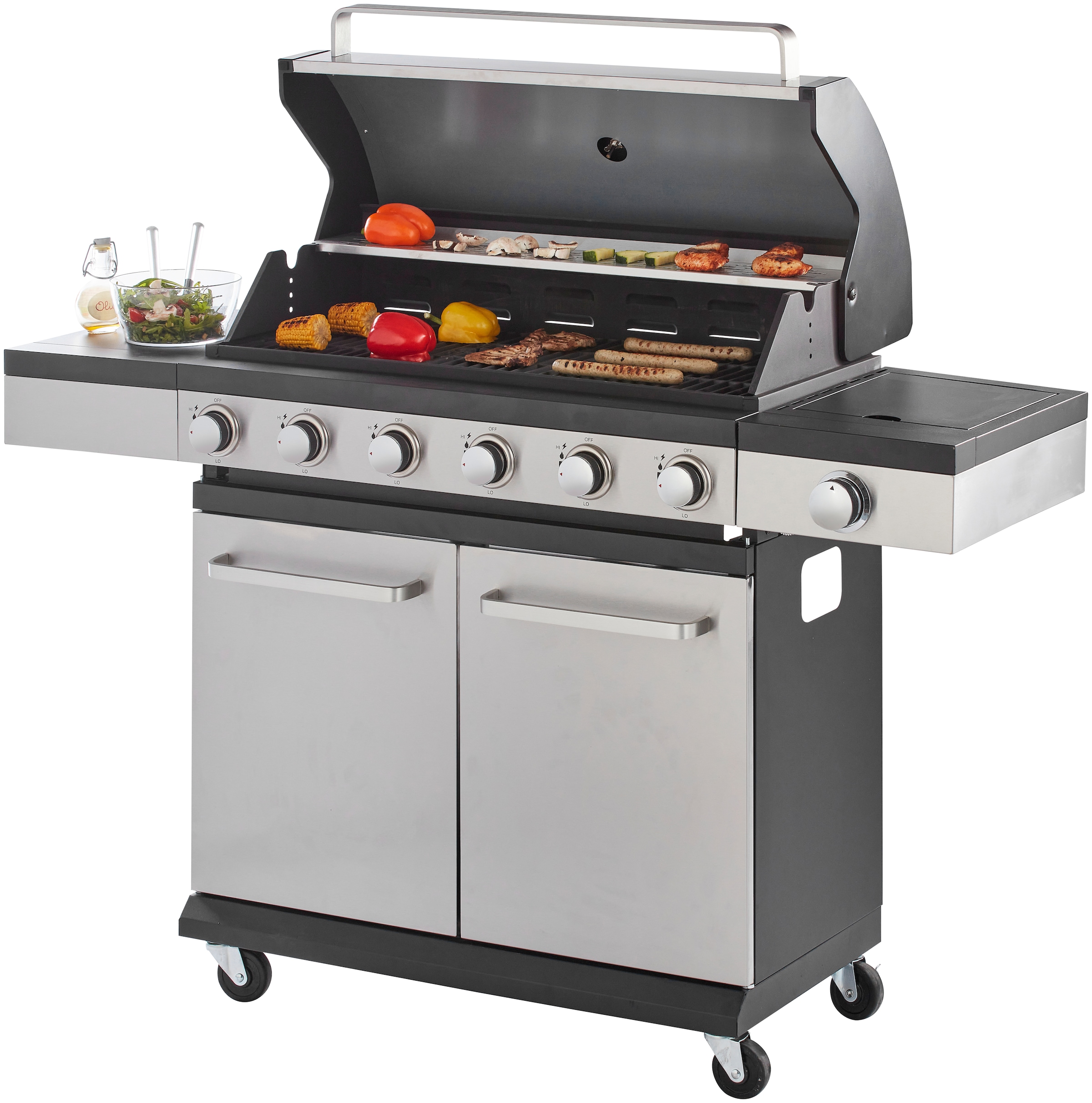 KONIFERA Gasgrill »Milano XL«, (Set), BxTxH: 142x44x114 cm  mit GRATIS-Zugabe: 1 Schutzhülle